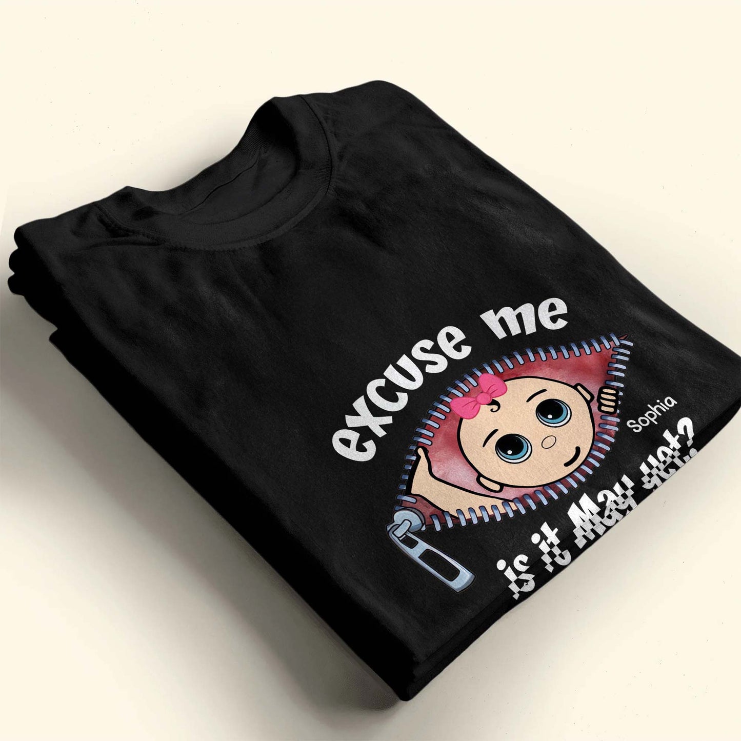 Excuse Me, Is It May Yet?, Cartoon Face and Zipper
