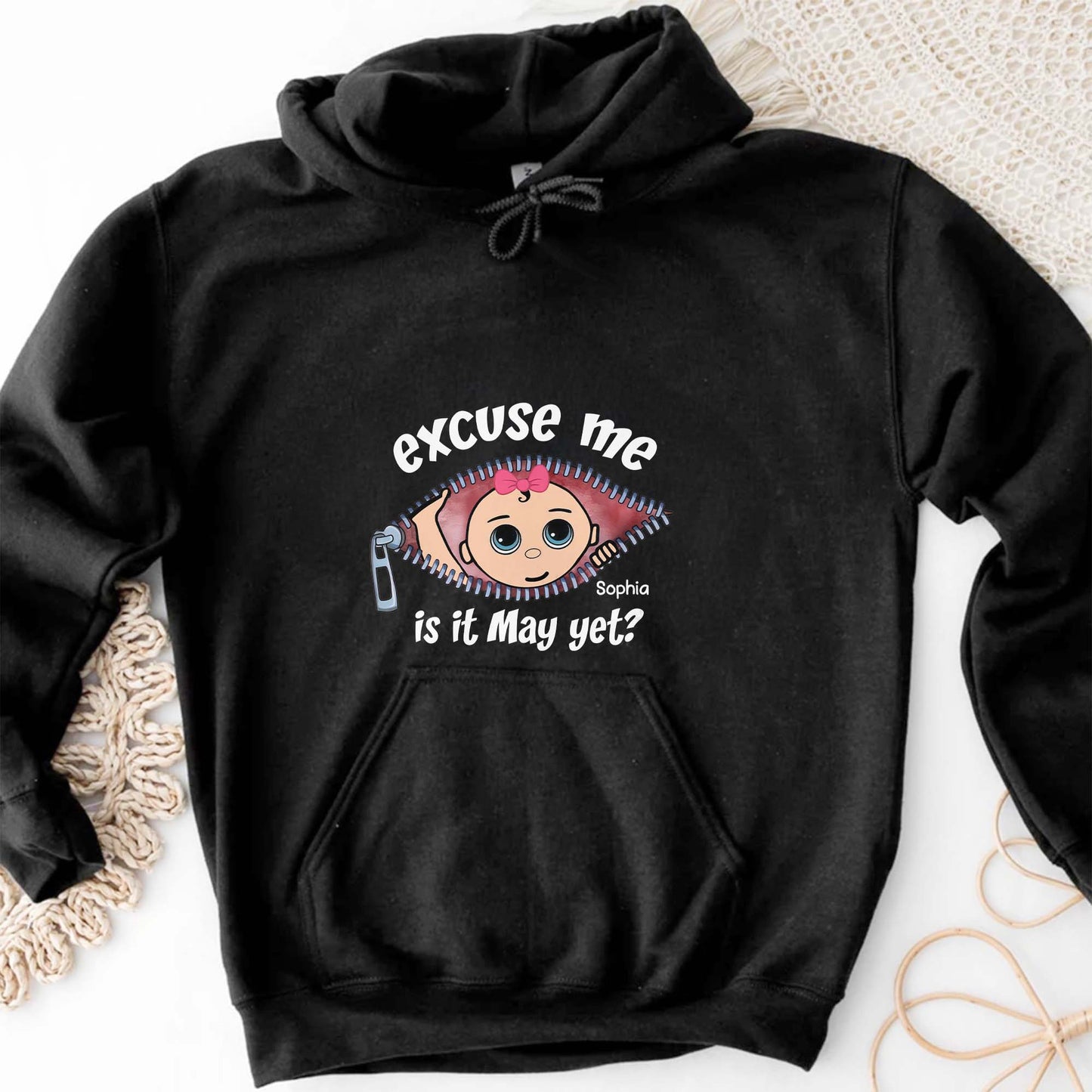 Excuse Me, Is It May Yet?, Cartoon Face and Zipper