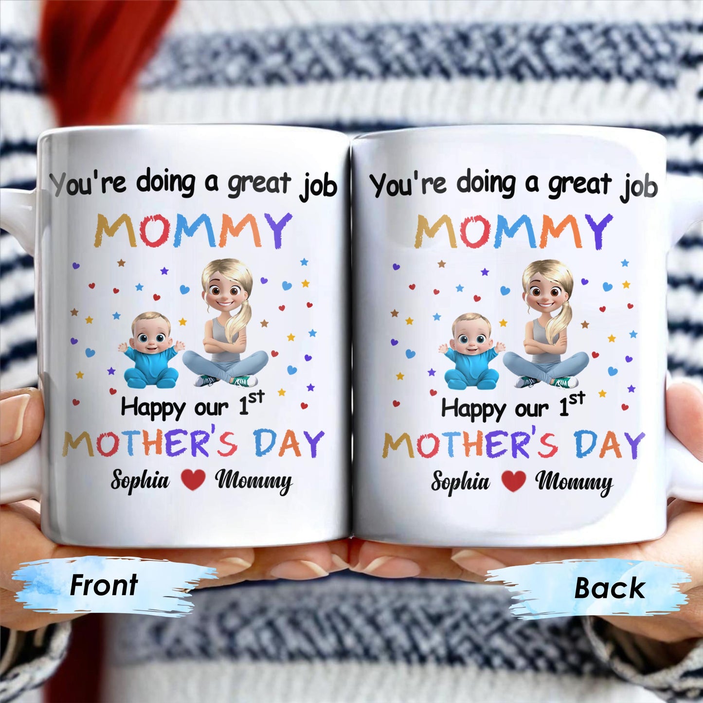 You're Doing a Great Job Mommy Happy Our 1st Mother's Day, Baby and Stars
