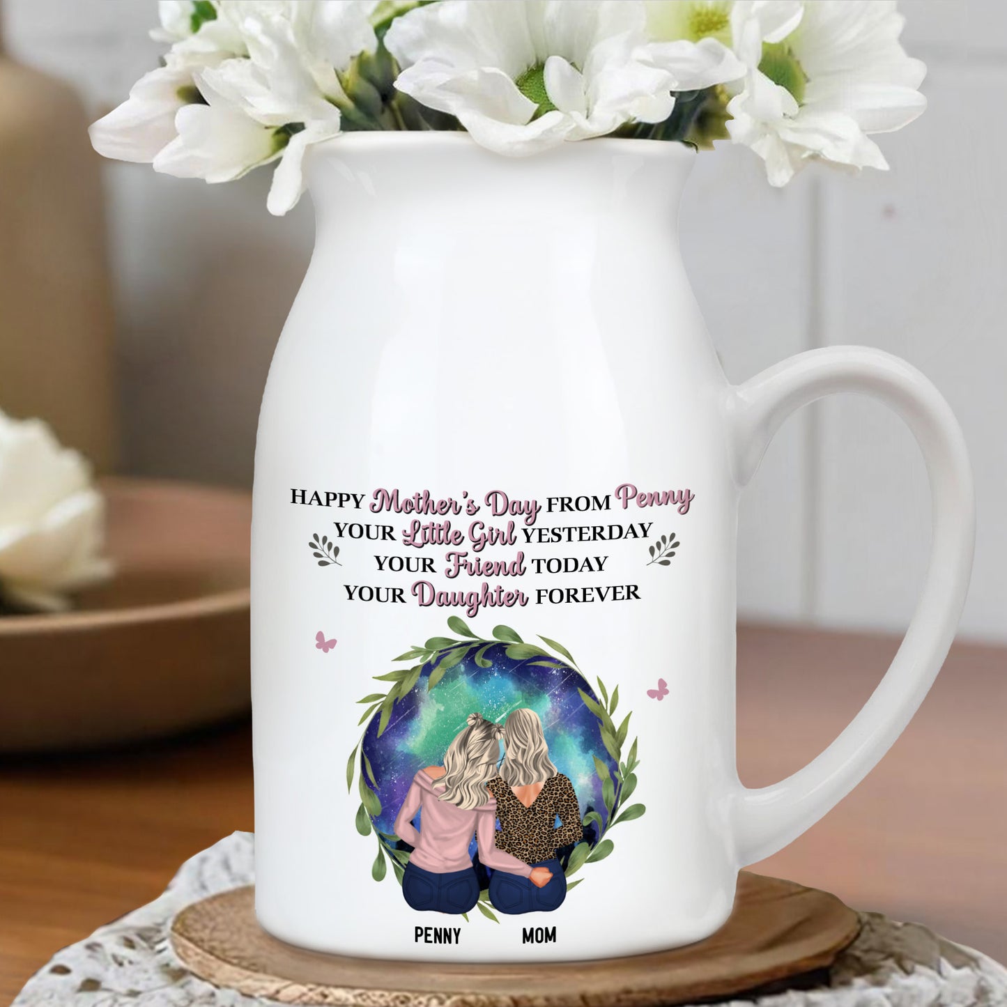 Happy Mother's Day From Penny, Your Little Girl Yesterday, Mother And Daughter, Floral Design