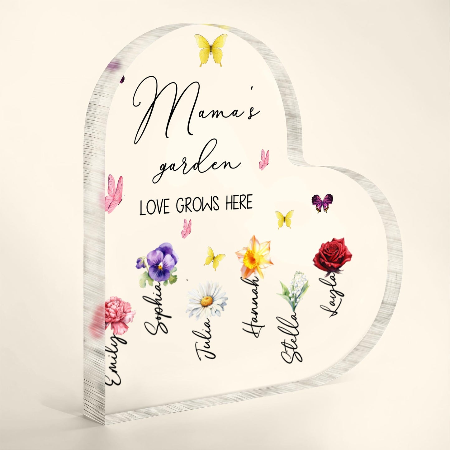 Mama's Garden Love Grows Here, Butterflies and Flowers