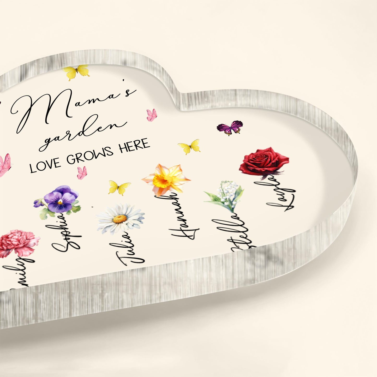 Mama's Garden Love Grows Here, Butterflies and Flowers