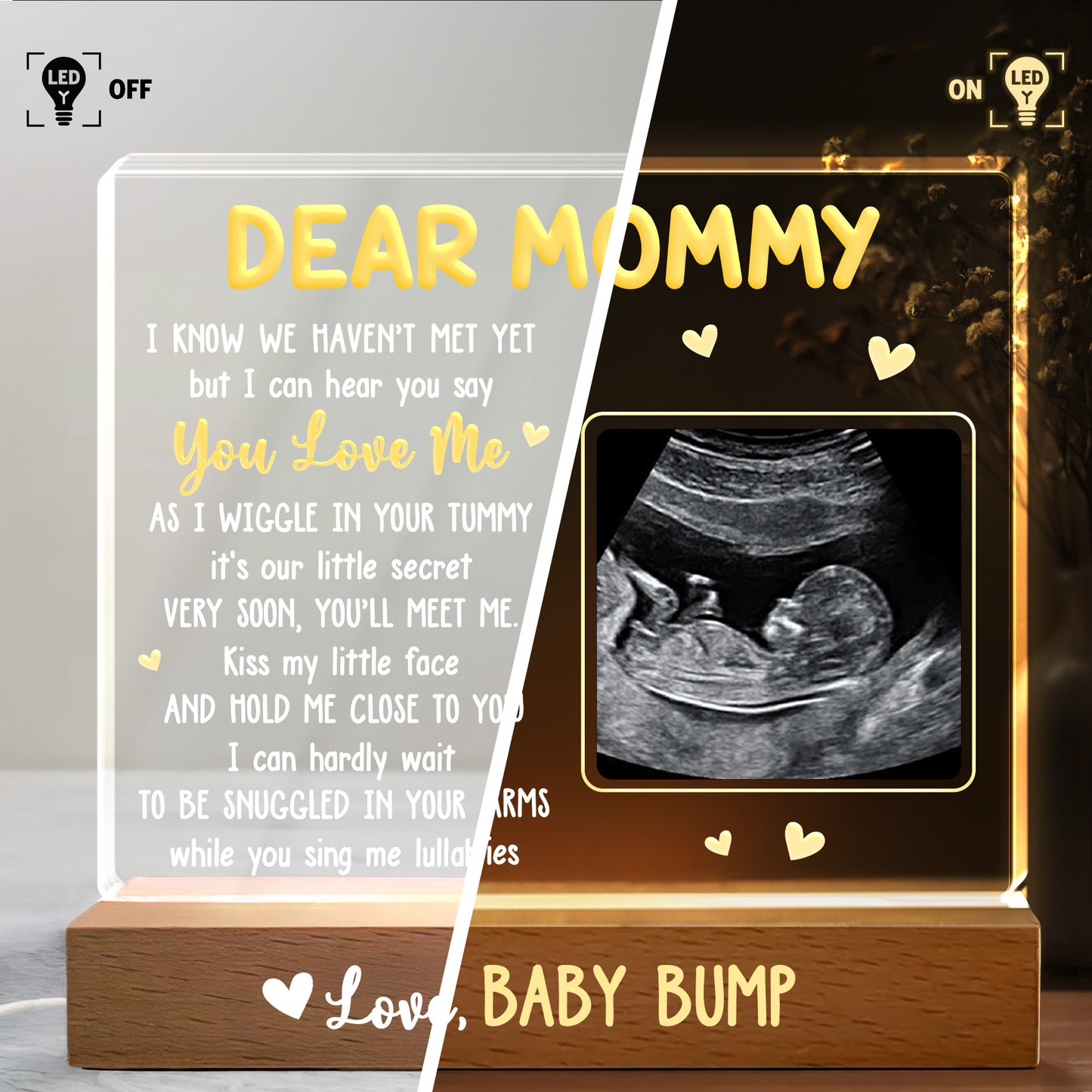 Dear Mommy, I Know We Haven't Met Yet, Ultrasound Image and Hearts