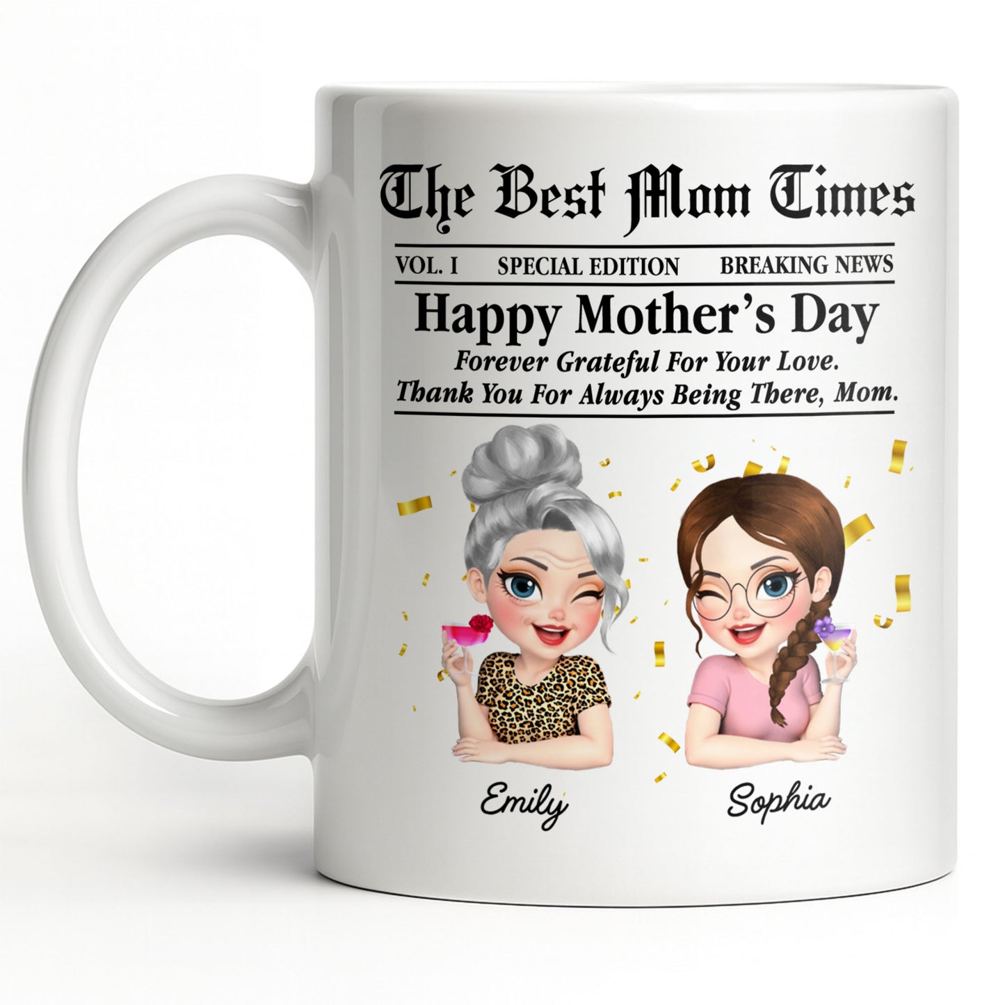 Happy Mother's Day Thank You Mom Newspaper Cartoon