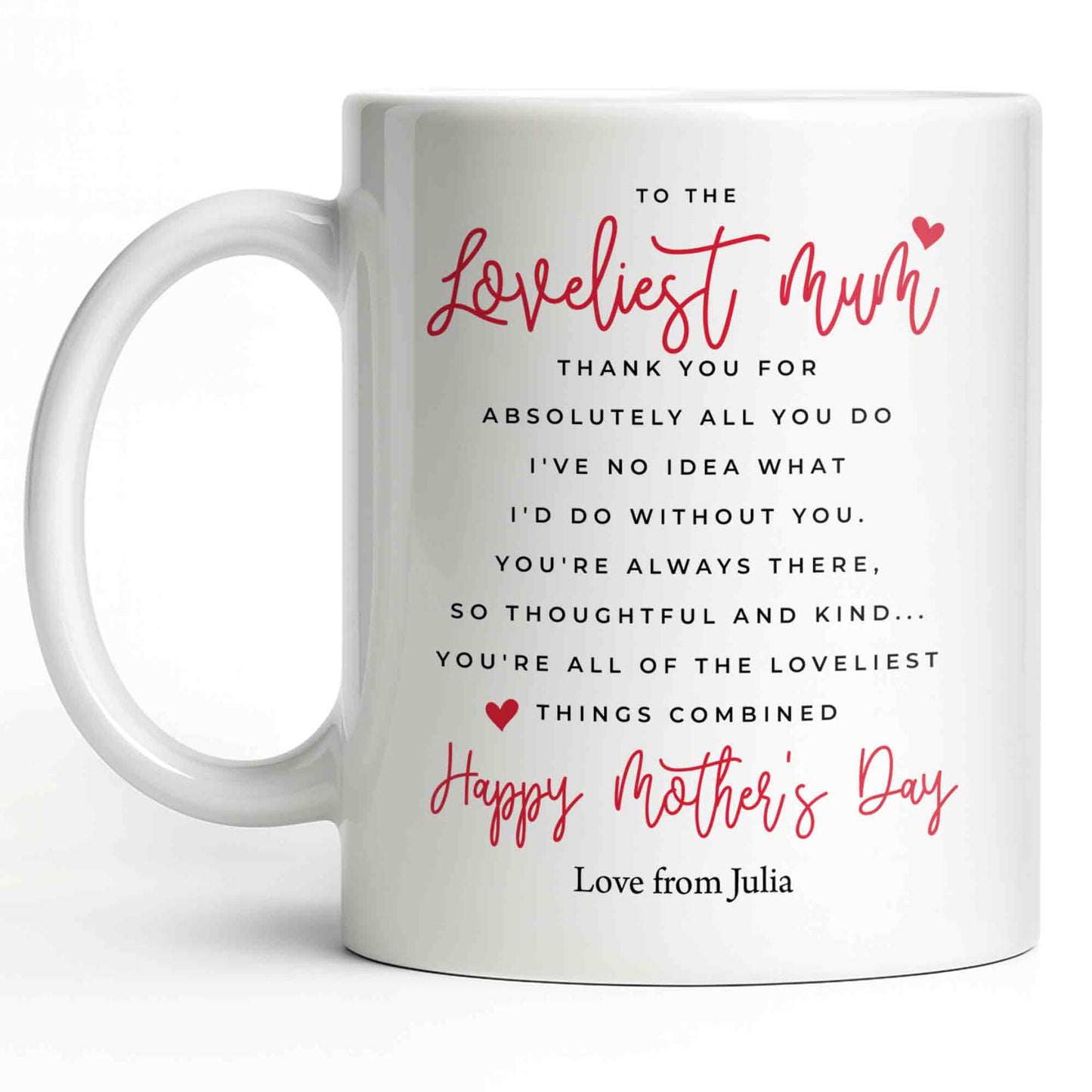 To The Loveliest Mum With Hearts