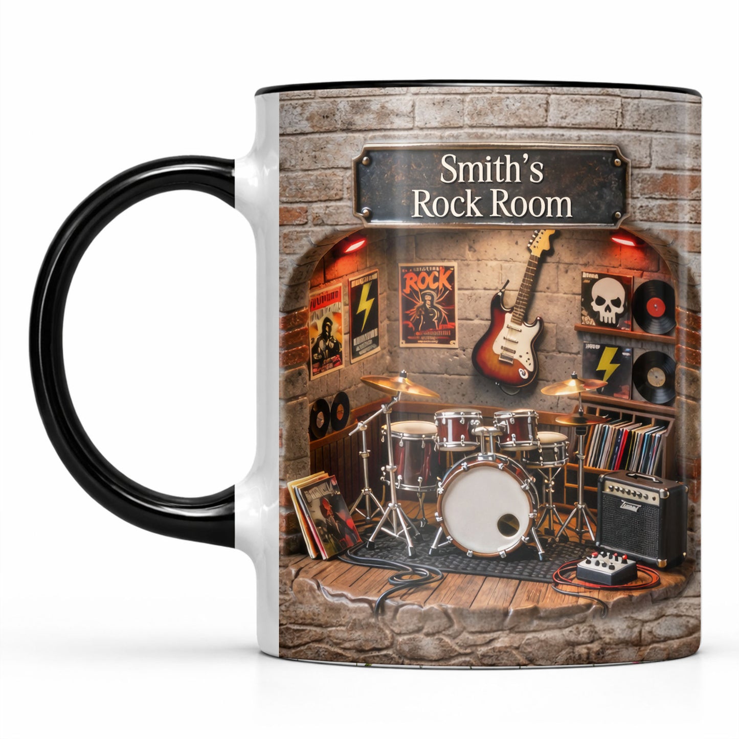 Rock Room With Guitar And Drums Set Design