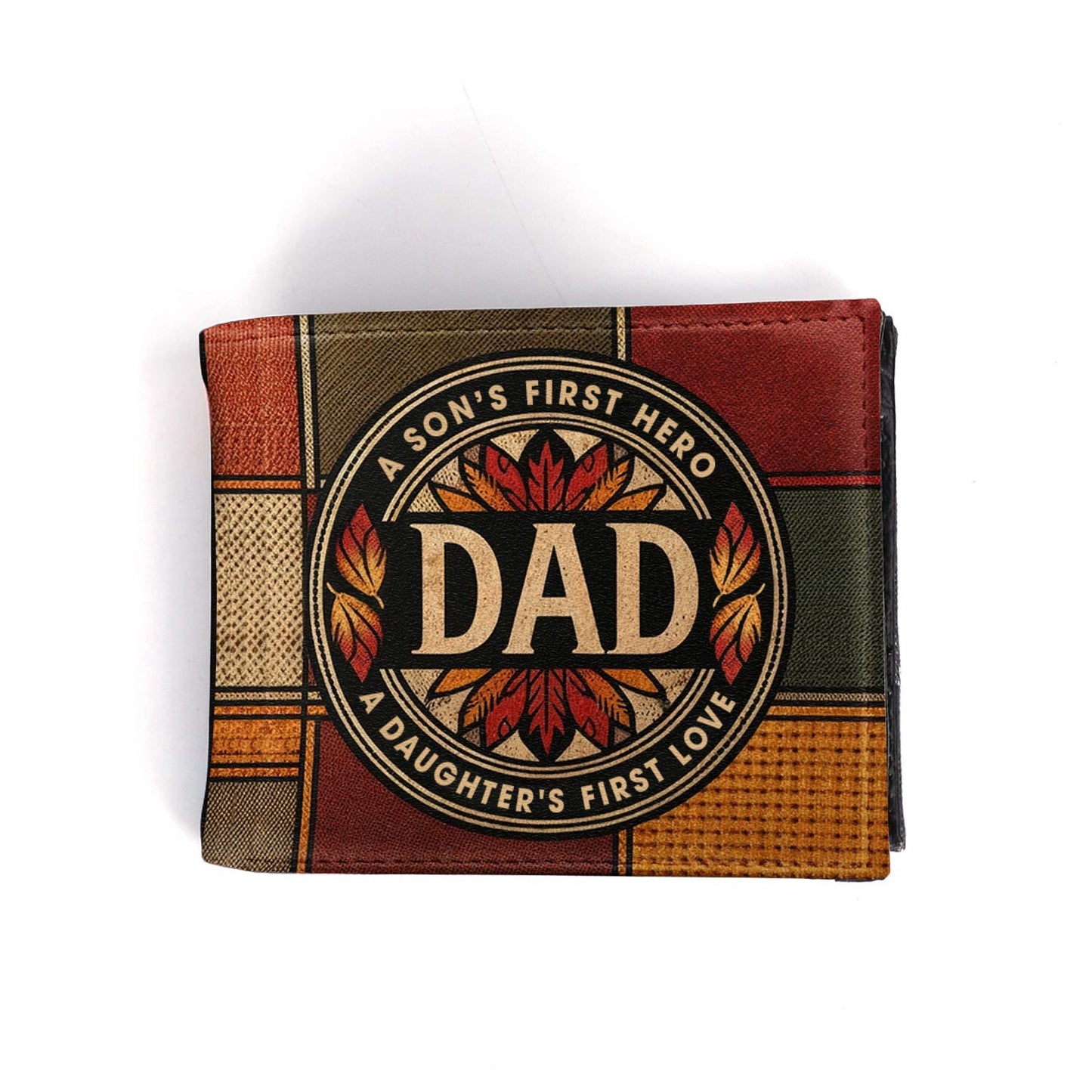 Papa, premier héros d'un fils, premier amour d'une fille - Portefeuille en cuir pour homme - MW10