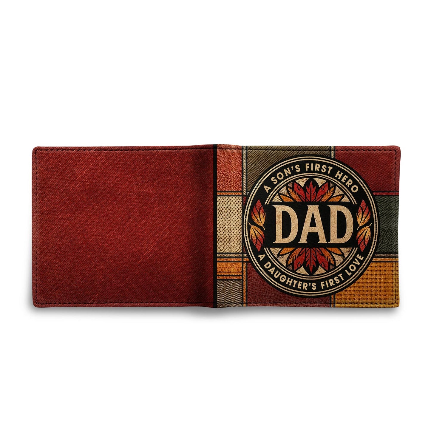 Papa, premier héros d'un fils, premier amour d'une fille - Portefeuille en cuir pour homme - MW10