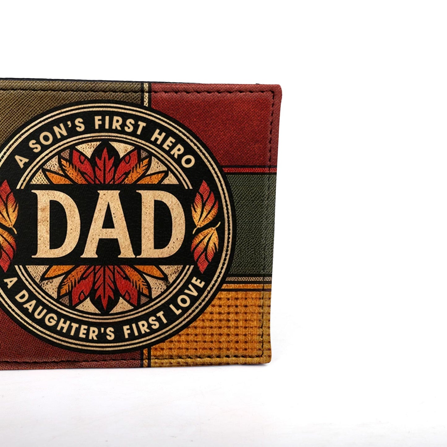 Papa, premier héros d'un fils, premier amour d'une fille - Portefeuille en cuir pour homme - MW10