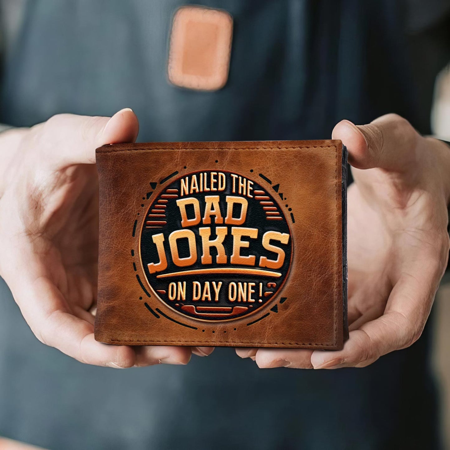 Clavado los chistes de papá el primer día - Cartera de cuero para hombre - MW11
