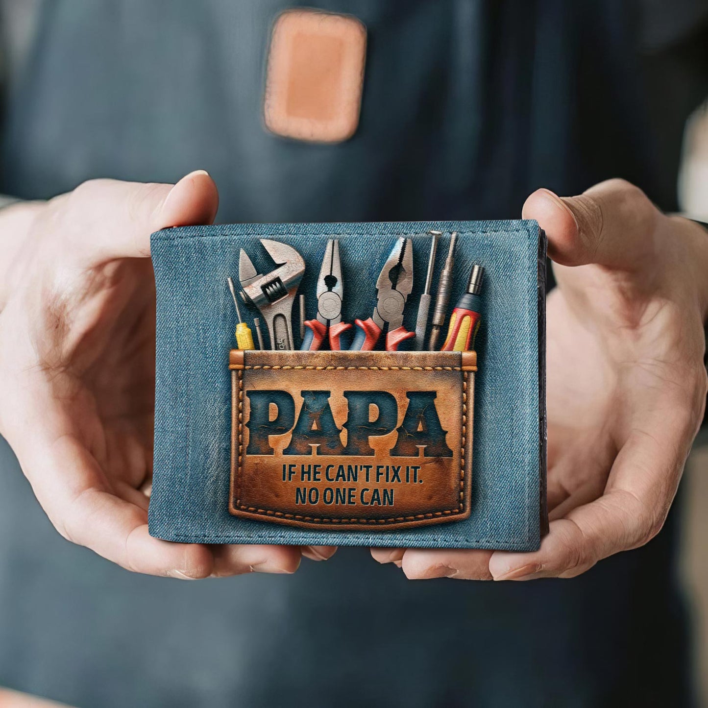 Papá, si él no puede arreglarlo, nadie puede - Cartera de cuero para hombre - MW20