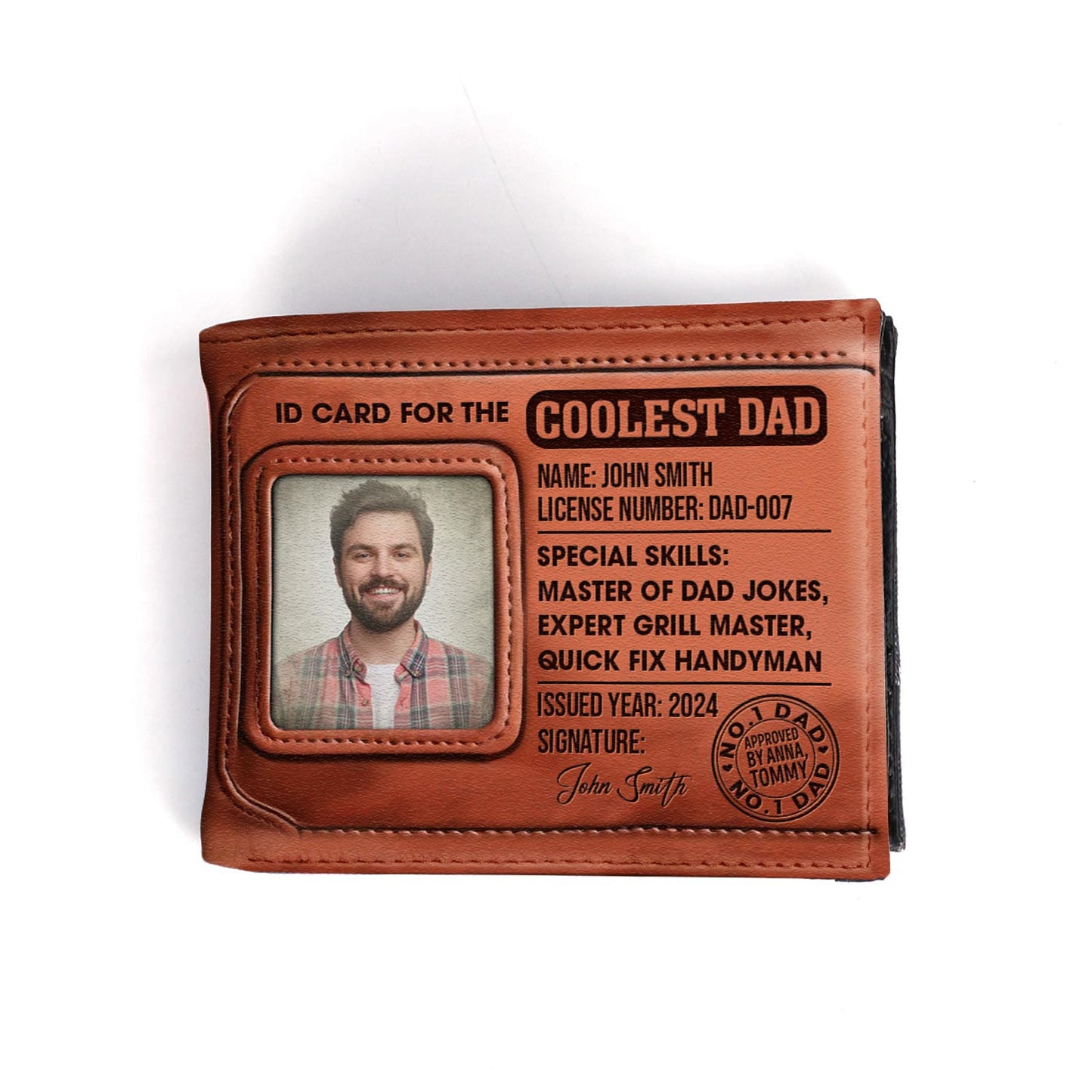 Tarjeta de identificación para el papá más genial - Cartera de cuero para hombre - MW24