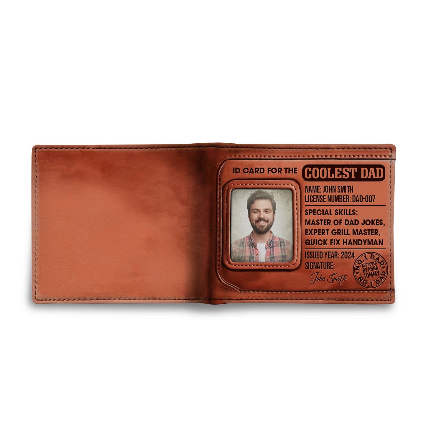 Tarjeta de identificación para el papá más genial - Cartera de cuero para hombre - MW24