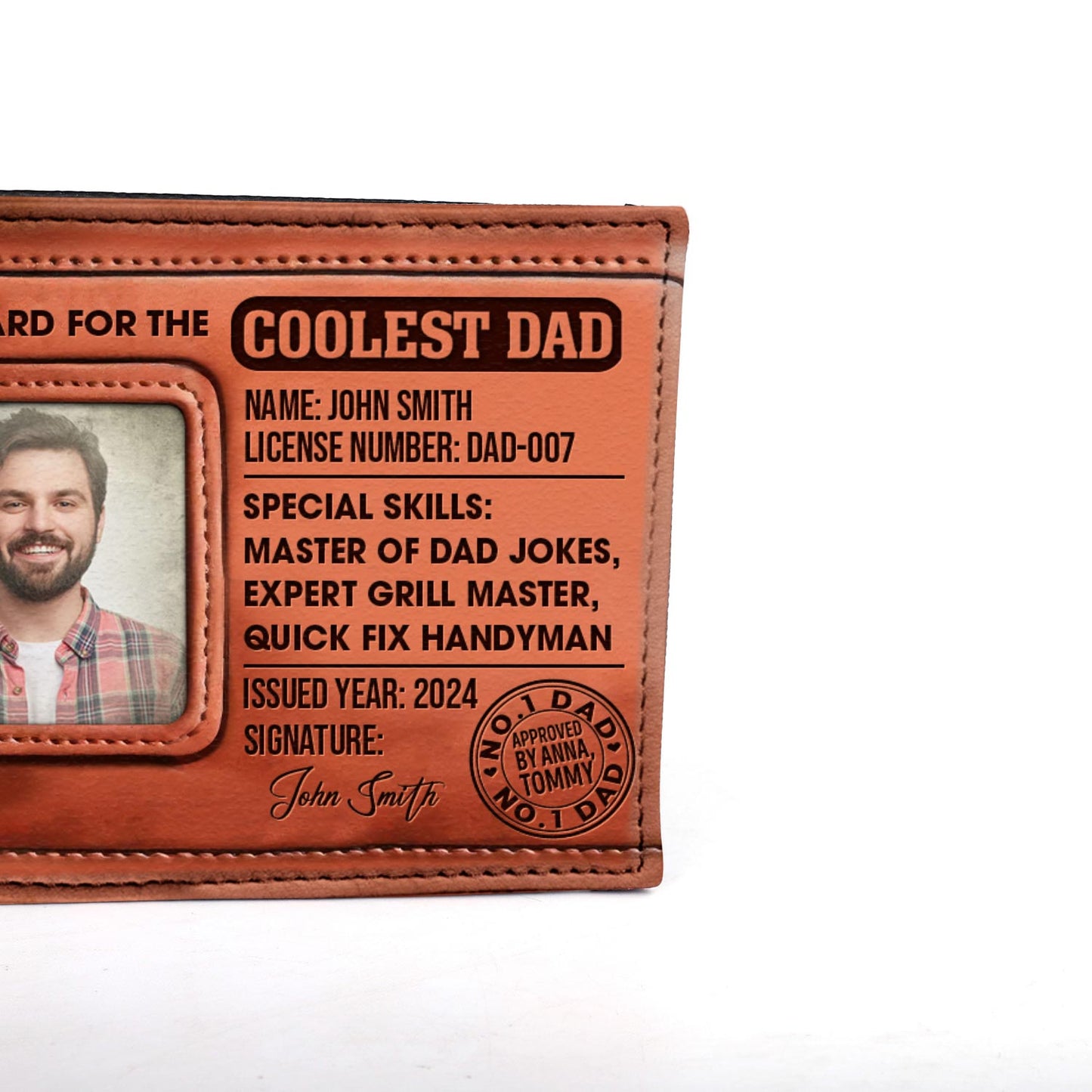 Tarjeta de identificación para el papá más genial - Cartera de cuero para hombre - MW24