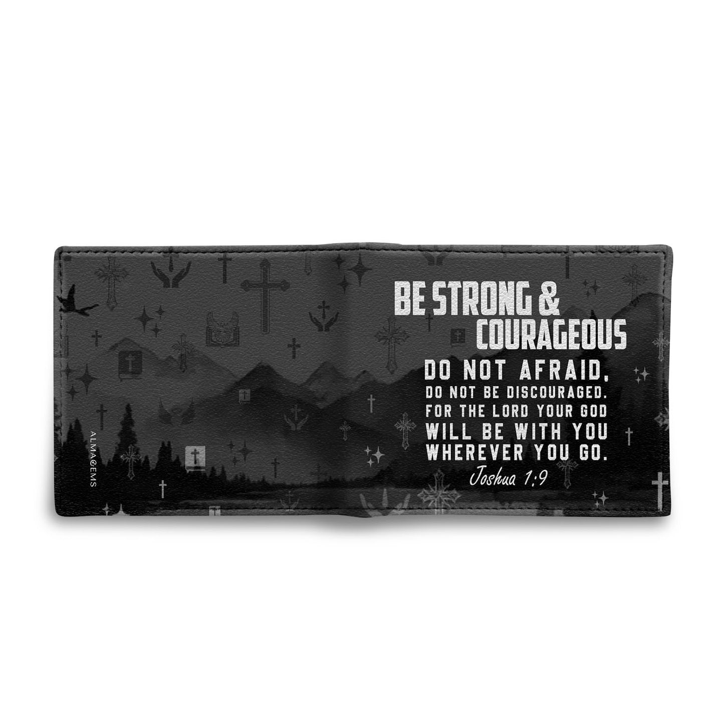 Sé fuerte y valiente - Cartera de piel para hombre - MW34