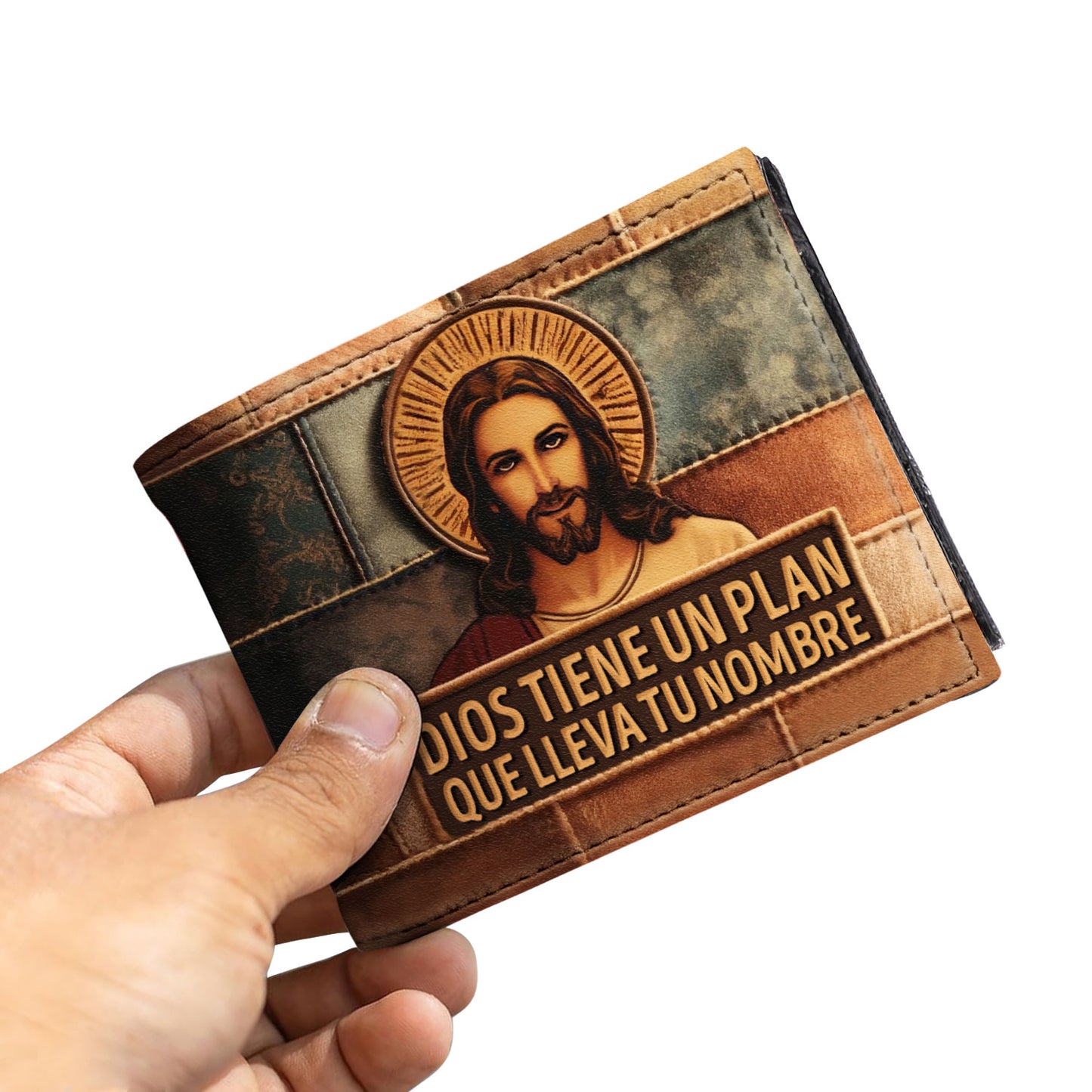 Dios Tiene Un Plan Que Lleva Tu Nombre - Cartera de cuero para hombre - MW_MX03