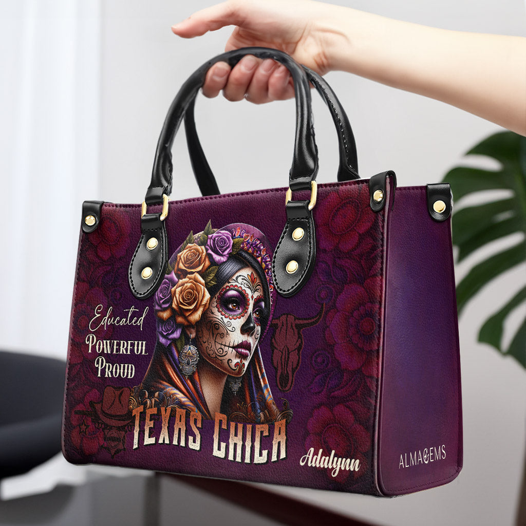 Texas Chica - Bolso de mano de cuero personalizado - MX05