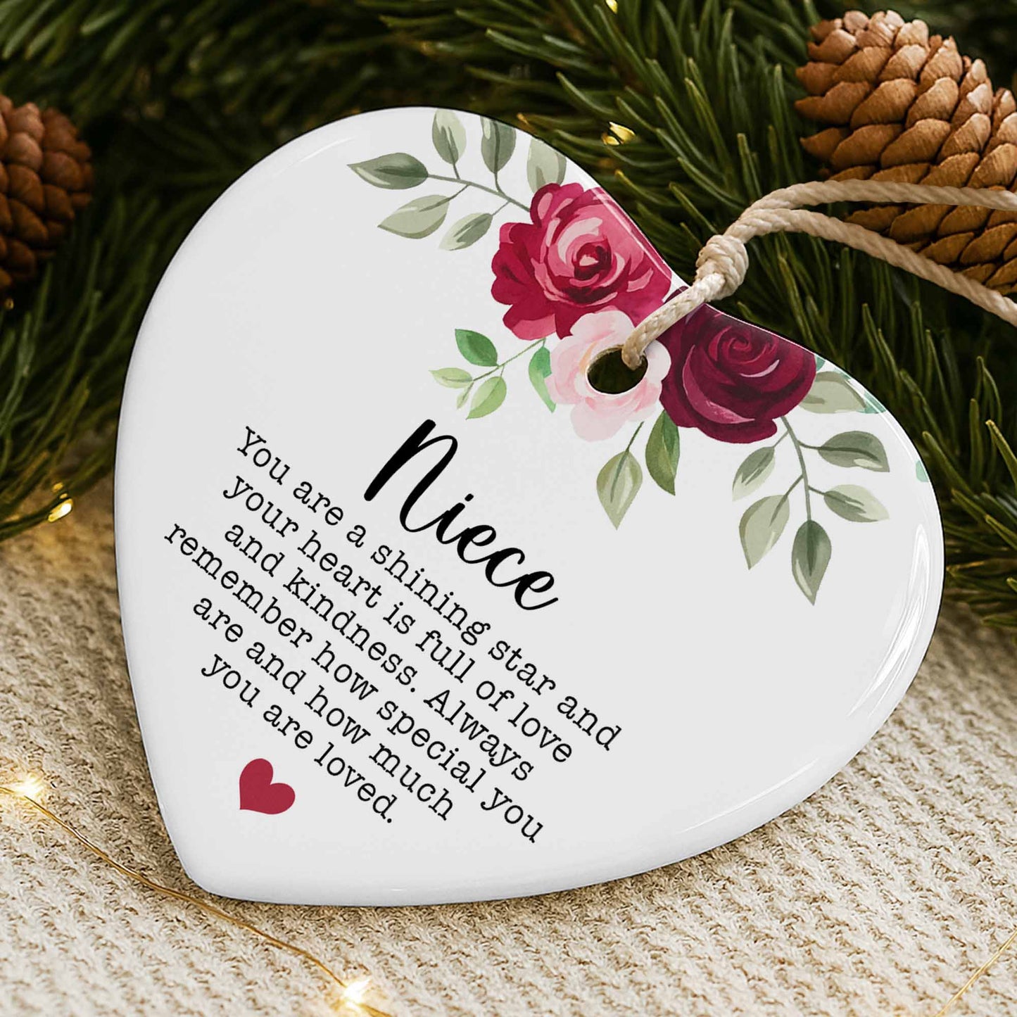 Niece You Are a Shining Star, Roses and Heart