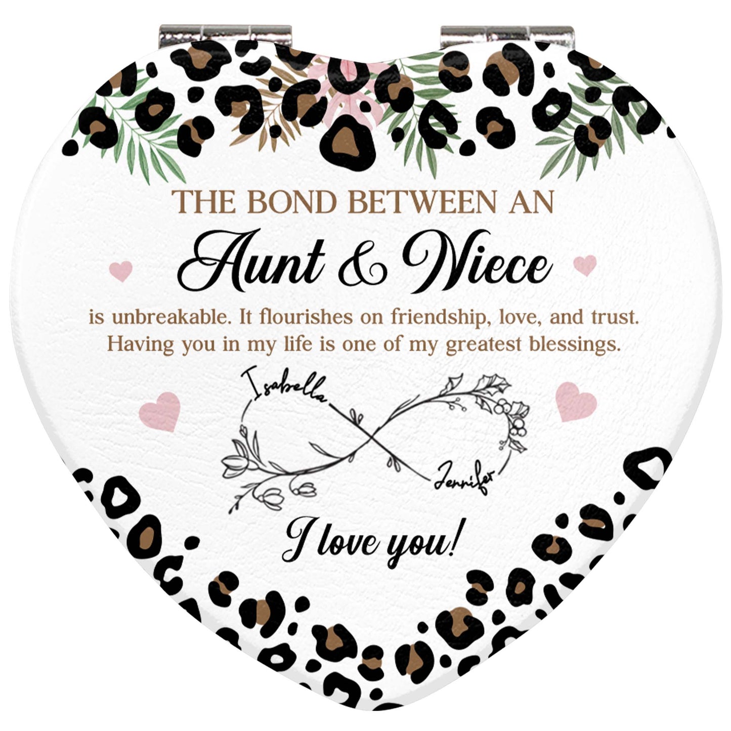 The Bond Between An Aunt And Niece Leopard Print Infinity Flower