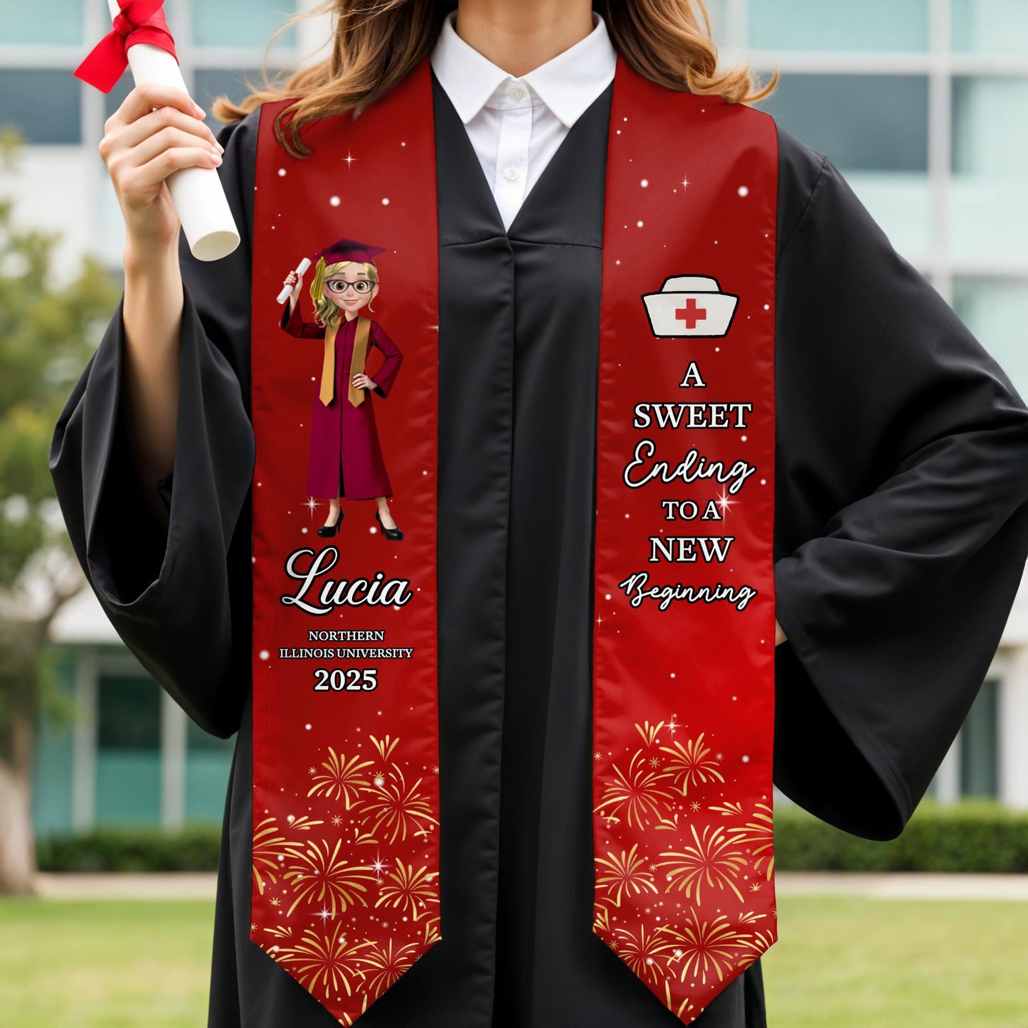A Sweet Ending To A New Beginning, Graduation Cap and Fireworks