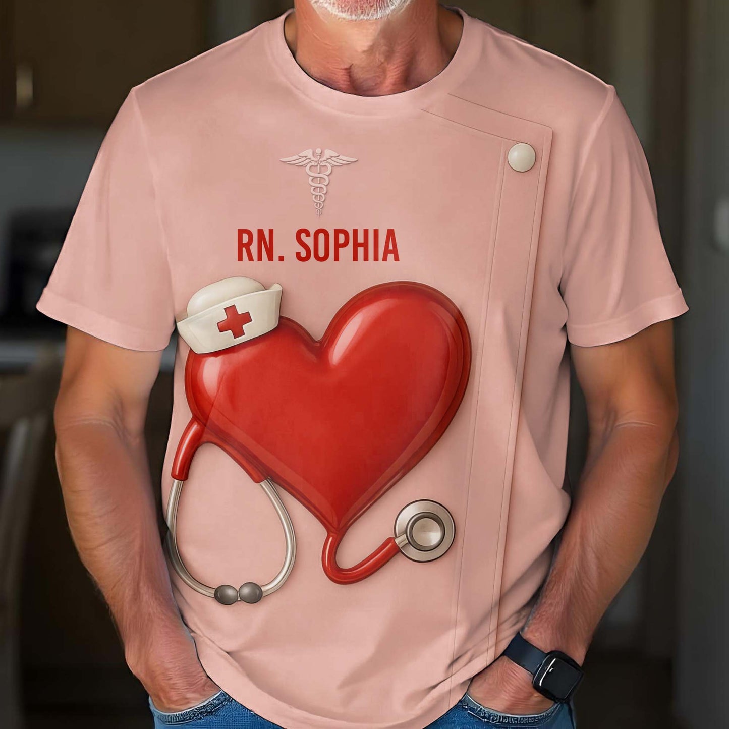 Stethoscope, Hat, and Heart Design, Perfect For Any Proud Nurse