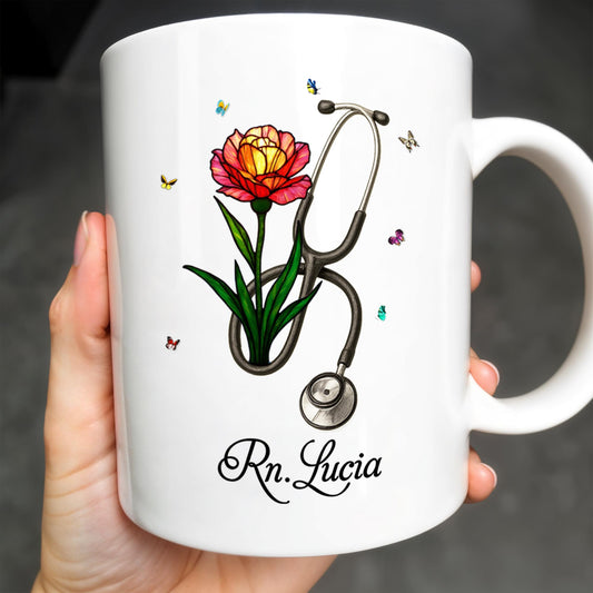 Vibrant Tulip And Stethoscope Design, Beautiful Butterflies