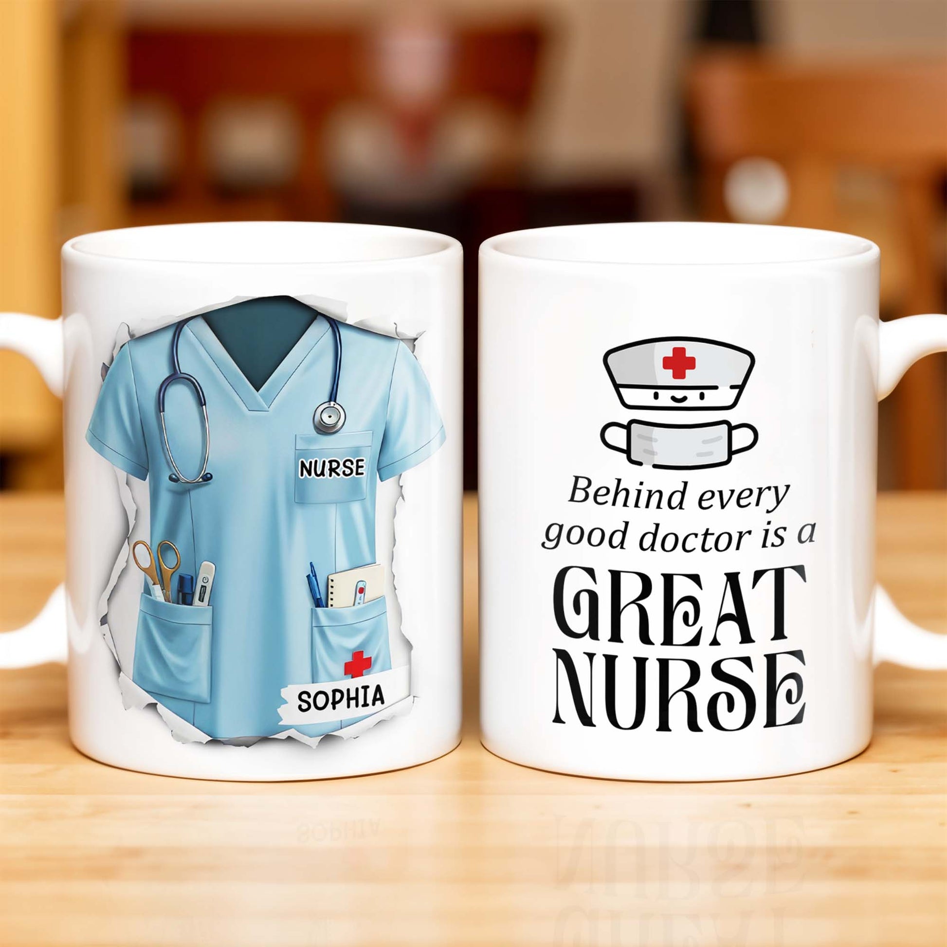 Behind Every Good Doctor Is A Great Nurse, Nurse Cap and Mask