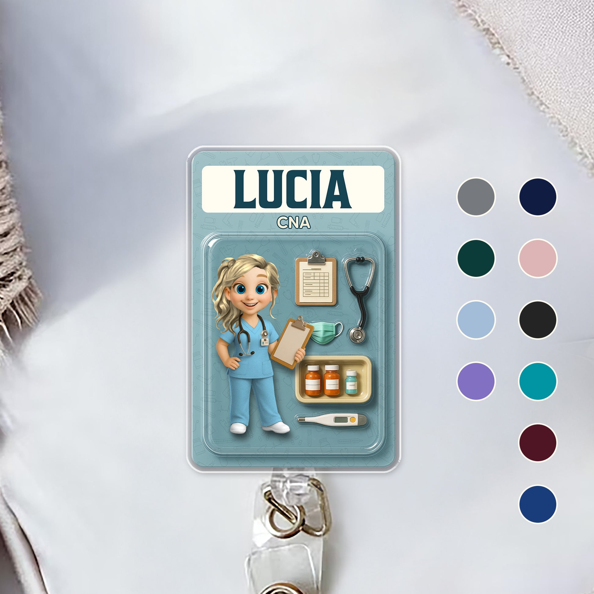 Customizable Nurse-Themed Badge Reel