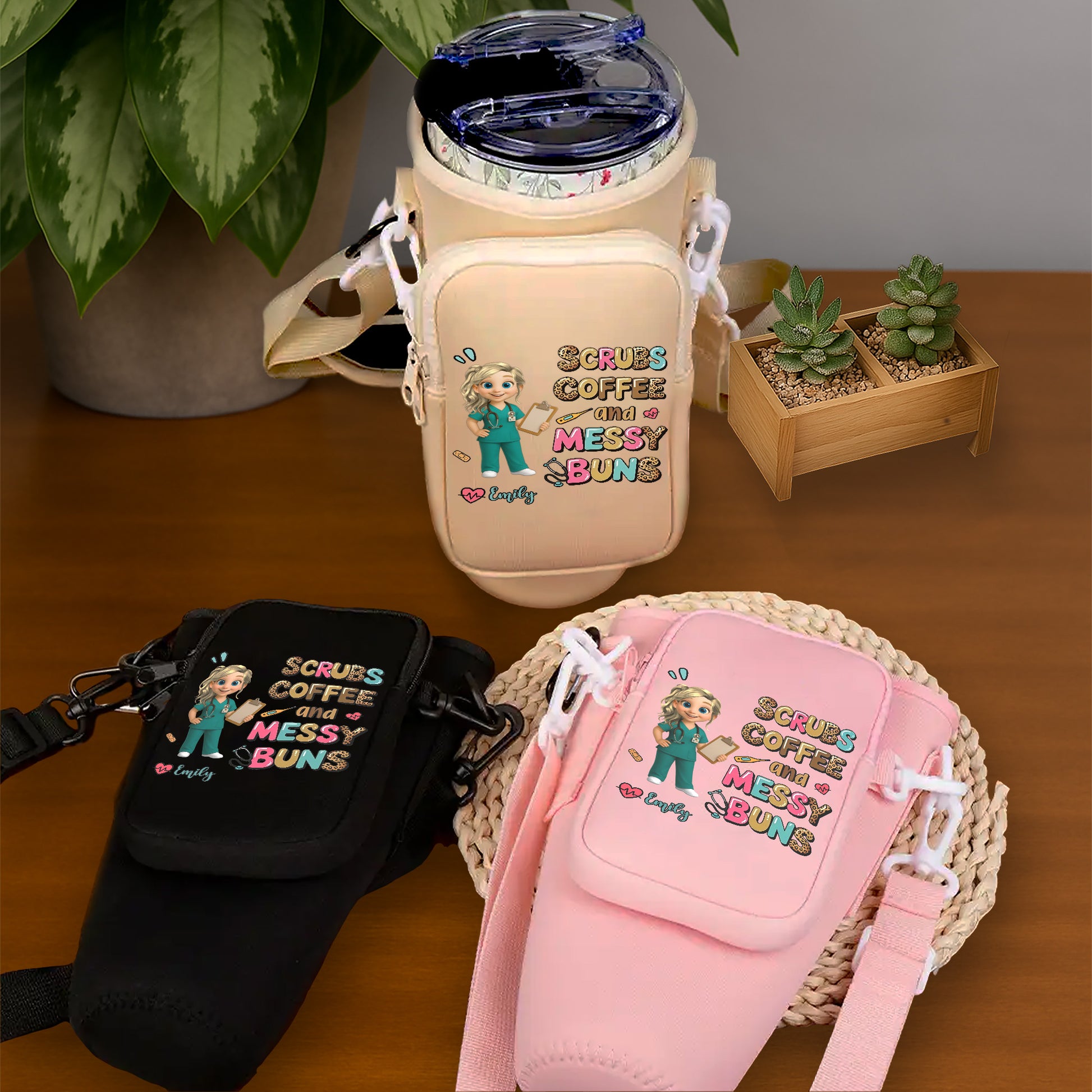 Crubs Coffee And Messy Buns Cartoon Nurse