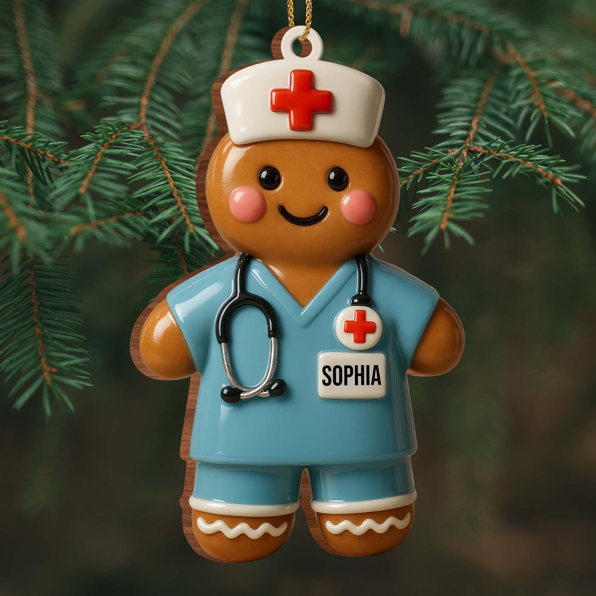 Customized Medical Professional Ornament With Nurse And Stethoscope