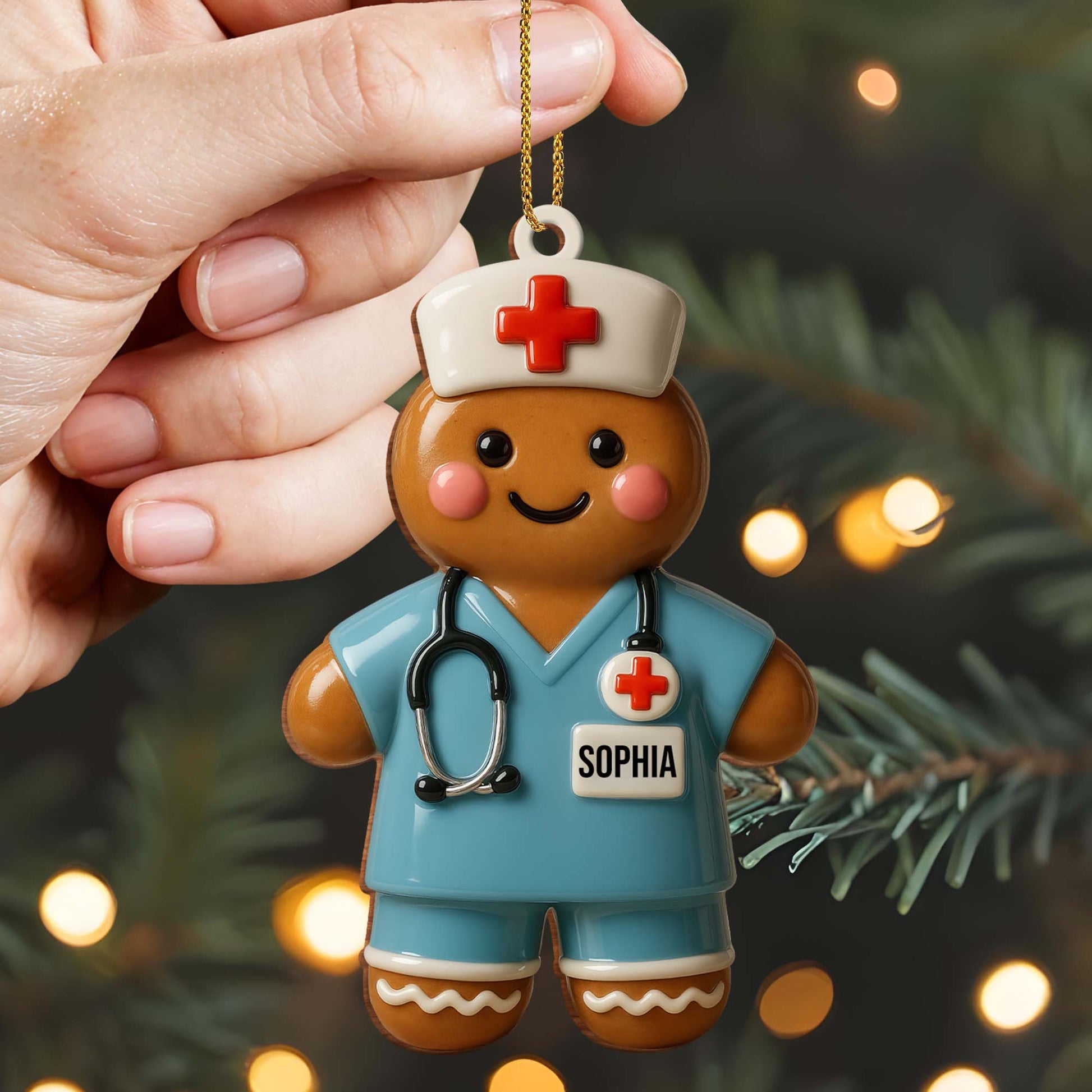 Customized Medical Professional Ornament With Nurse And Stethoscope
