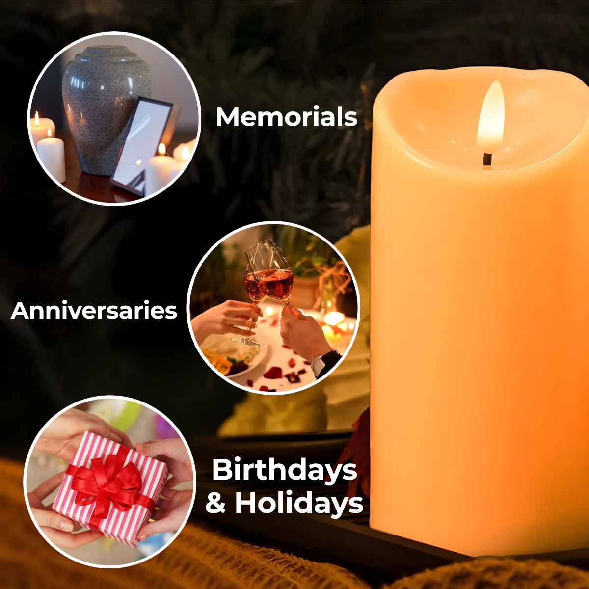 To My Granddaughter, Butterflies And Stars - Personalized Custom LED Candle - GDT484_LECA