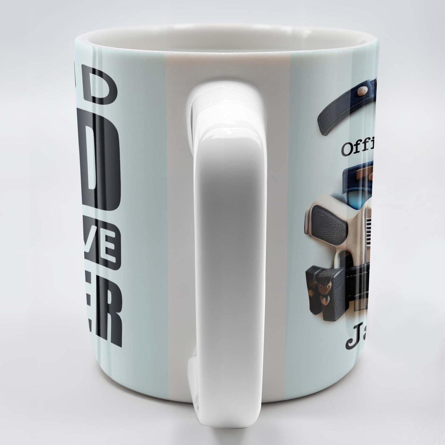 Proud Dad Of Brave Officer, Bold Text Design - Personalized Custom Coffee Mug - OFC003_MG