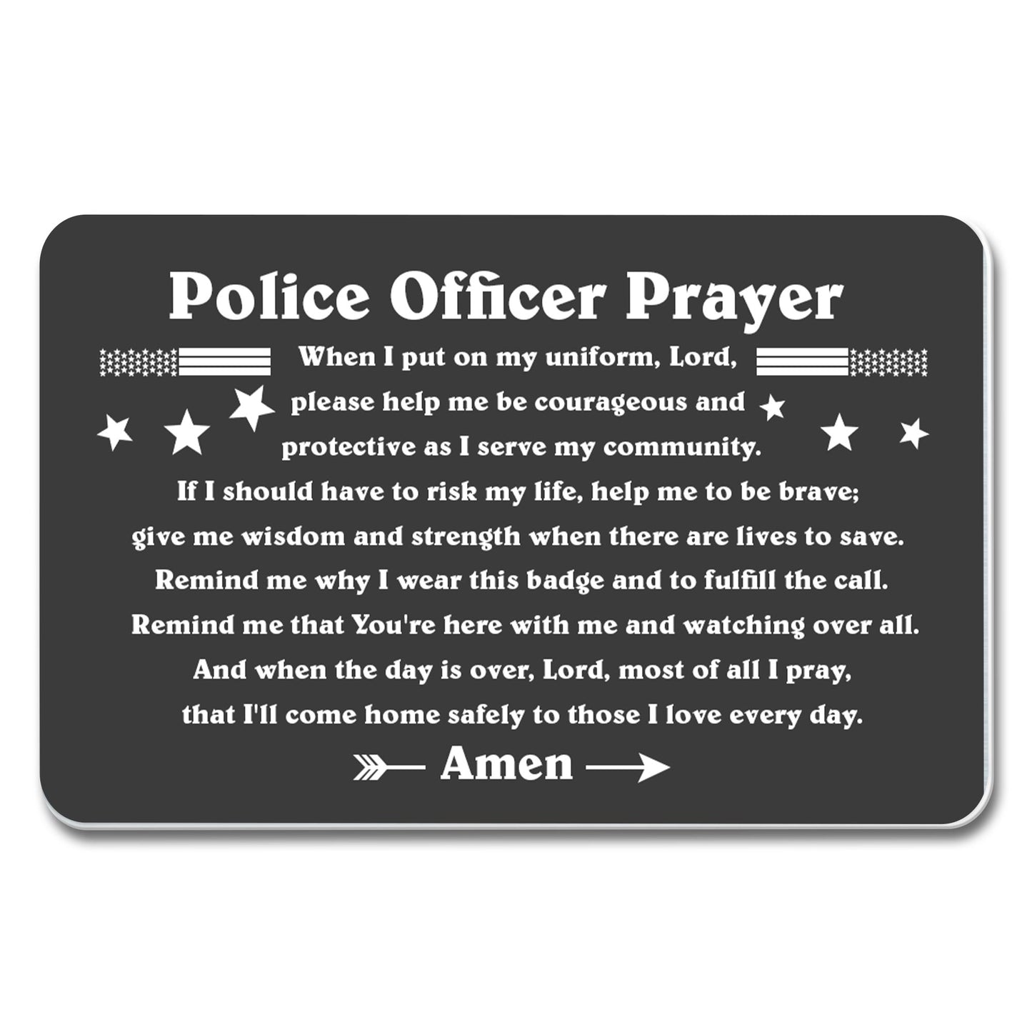 Police Officer Prayer, Uniform, Badge and Stars