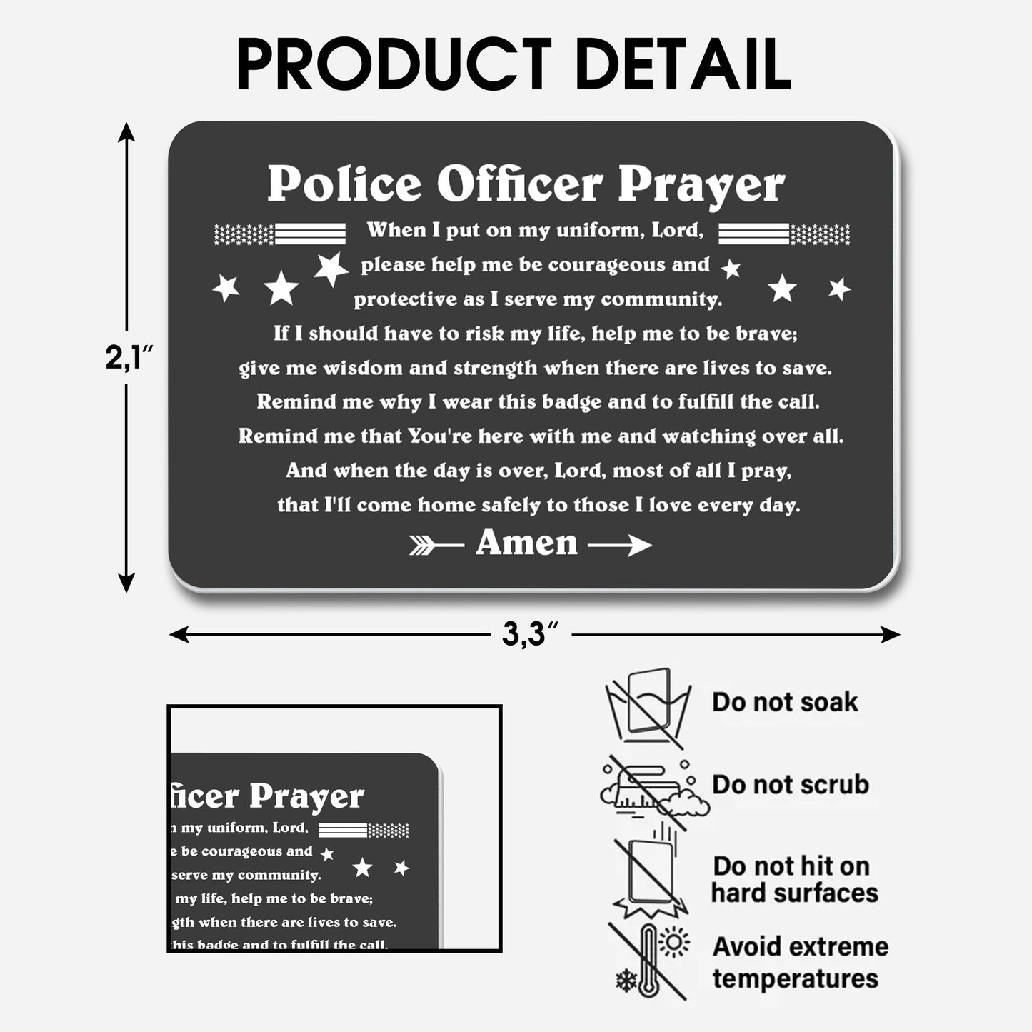 Police Officer Prayer, Uniform, Badge and Stars