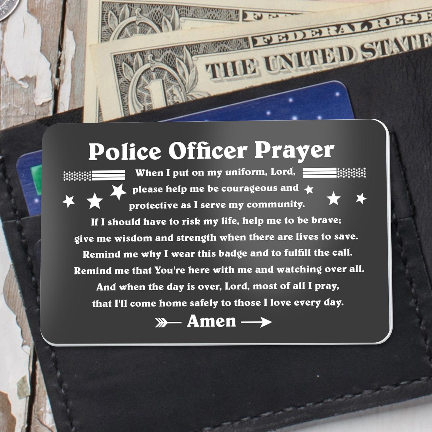 Police Officer Prayer, Uniform, Badge and Stars