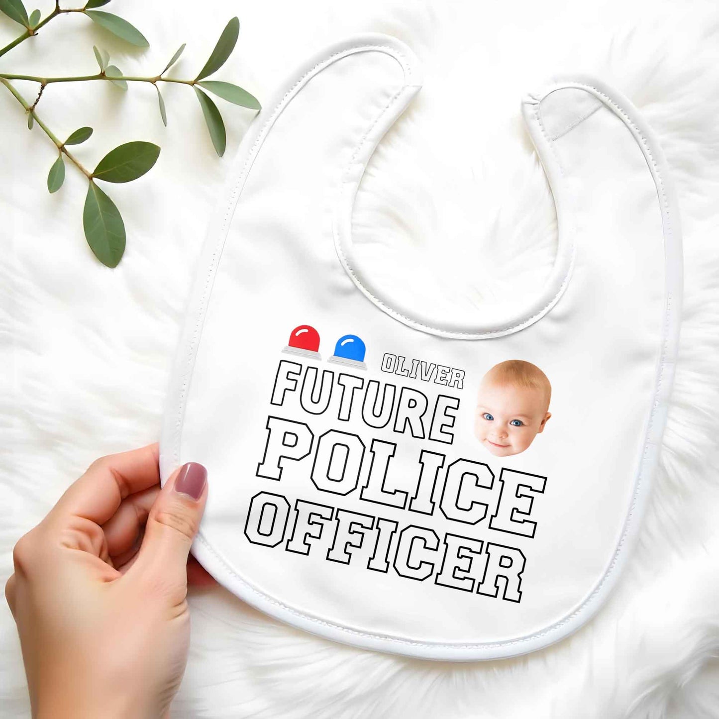 Future Police Officer, Baby Face And Police Hat