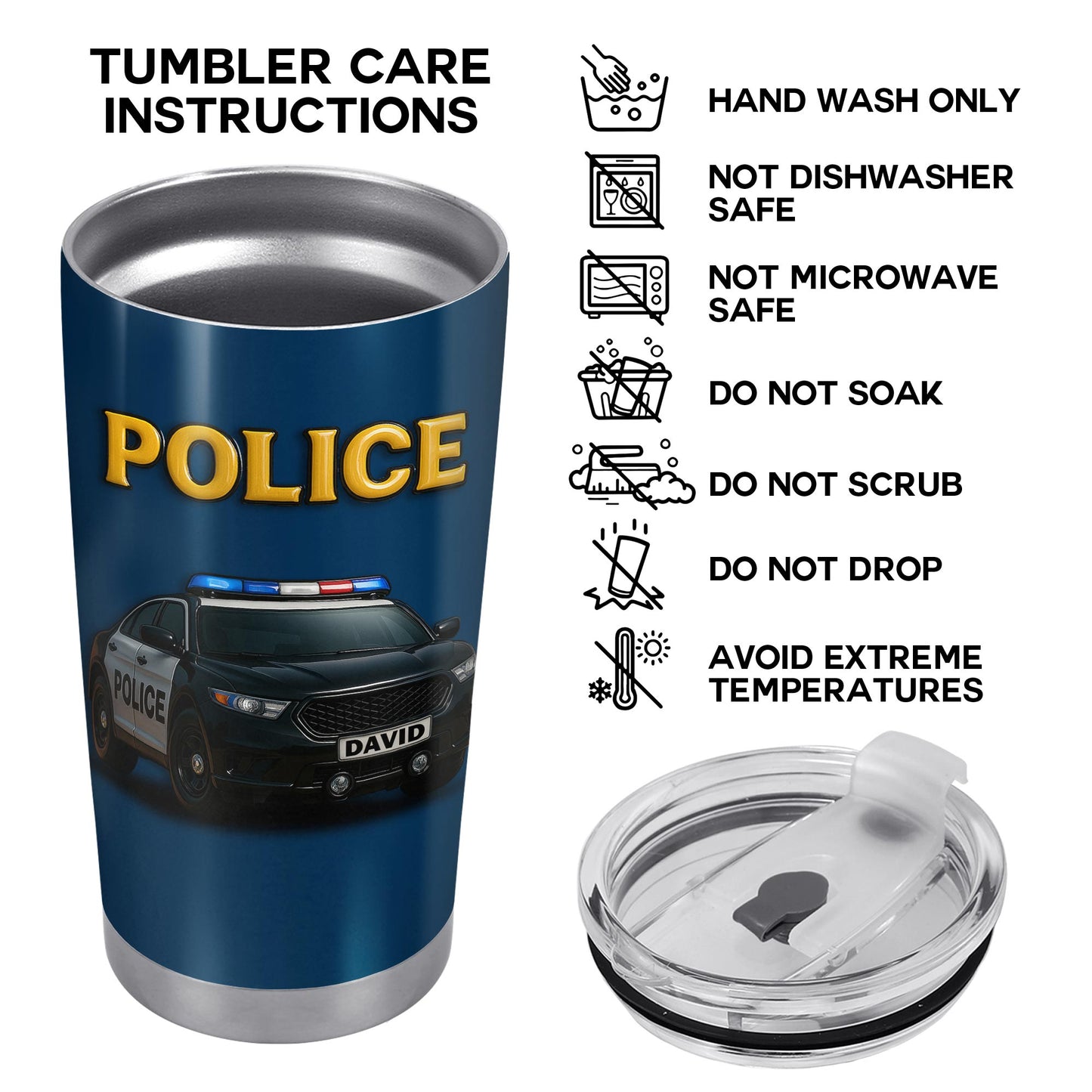 Honor And Serve With Commitment To Quality, Police Car and Badge