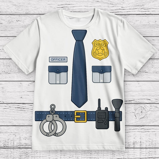 Creative Police Uniform Inspired T-Shirt, Tie and Badge Design