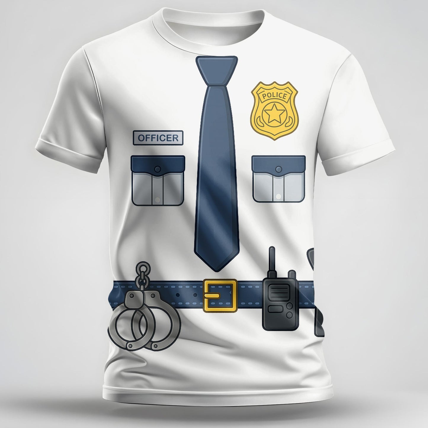 Creative Police Uniform Inspired T-Shirt, Tie and Badge Design