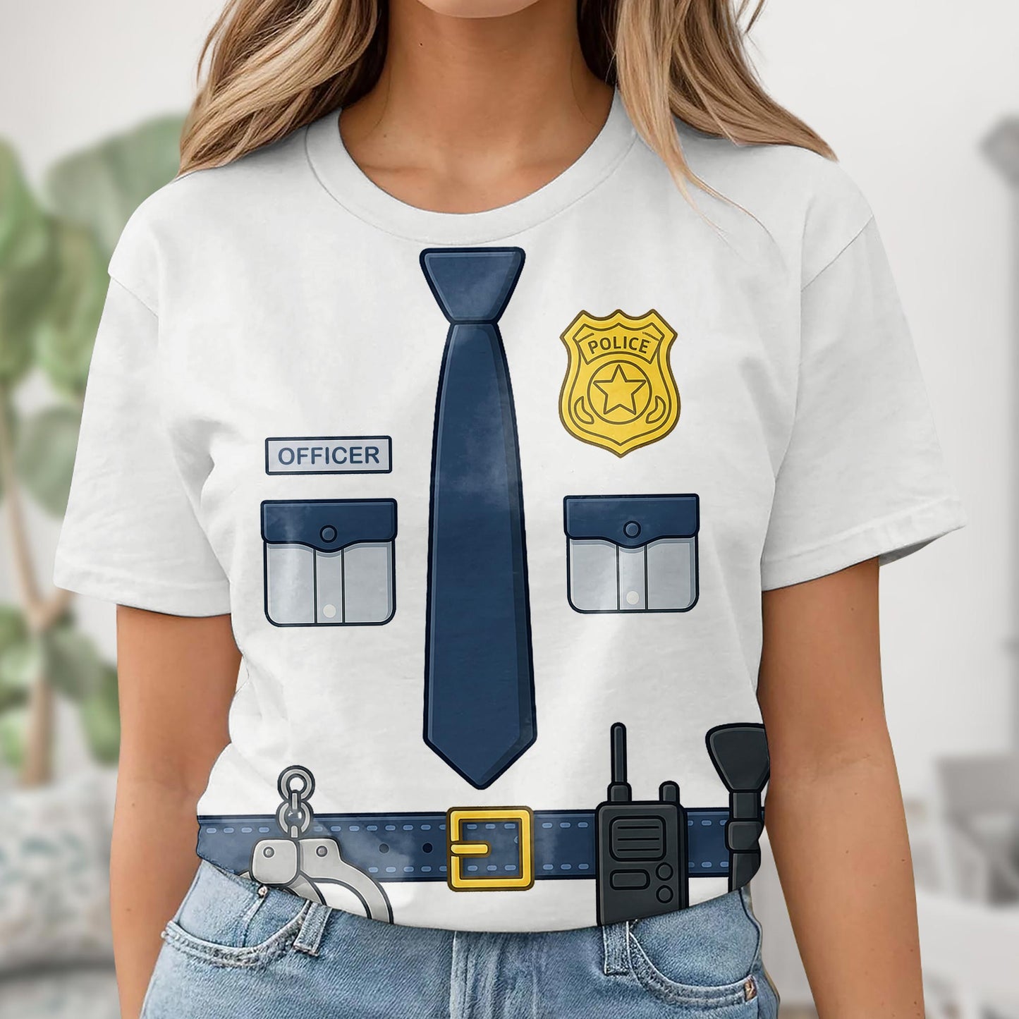 Creative Police Uniform Inspired T-Shirt, Tie and Badge Design