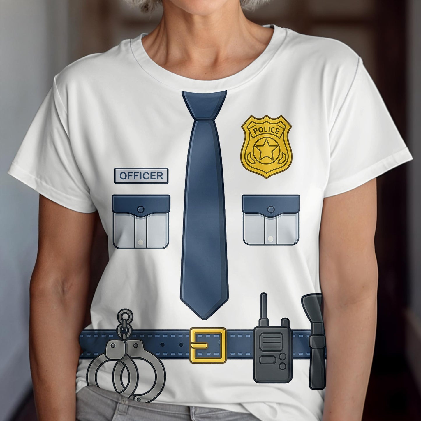 Creative Police Uniform Inspired T-Shirt, Tie and Badge Design