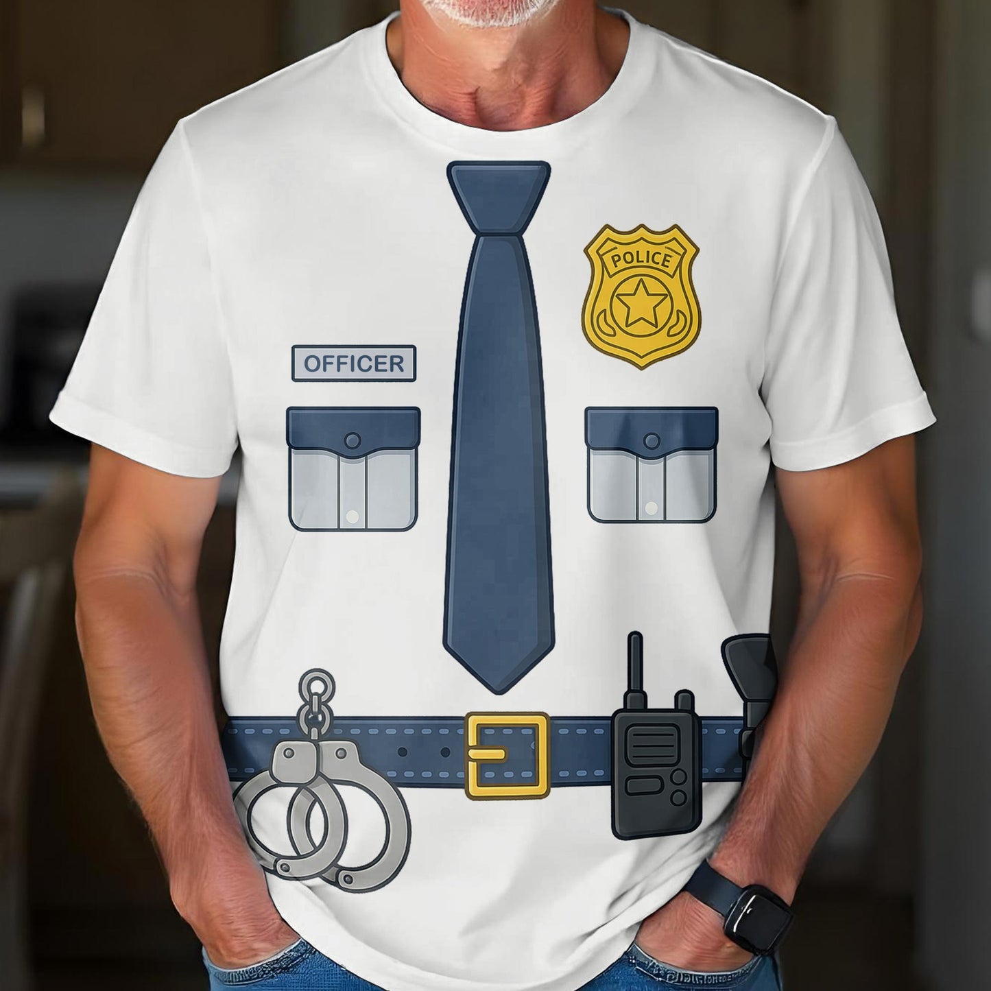 Creative Police Uniform Inspired T-Shirt, Tie and Badge Design