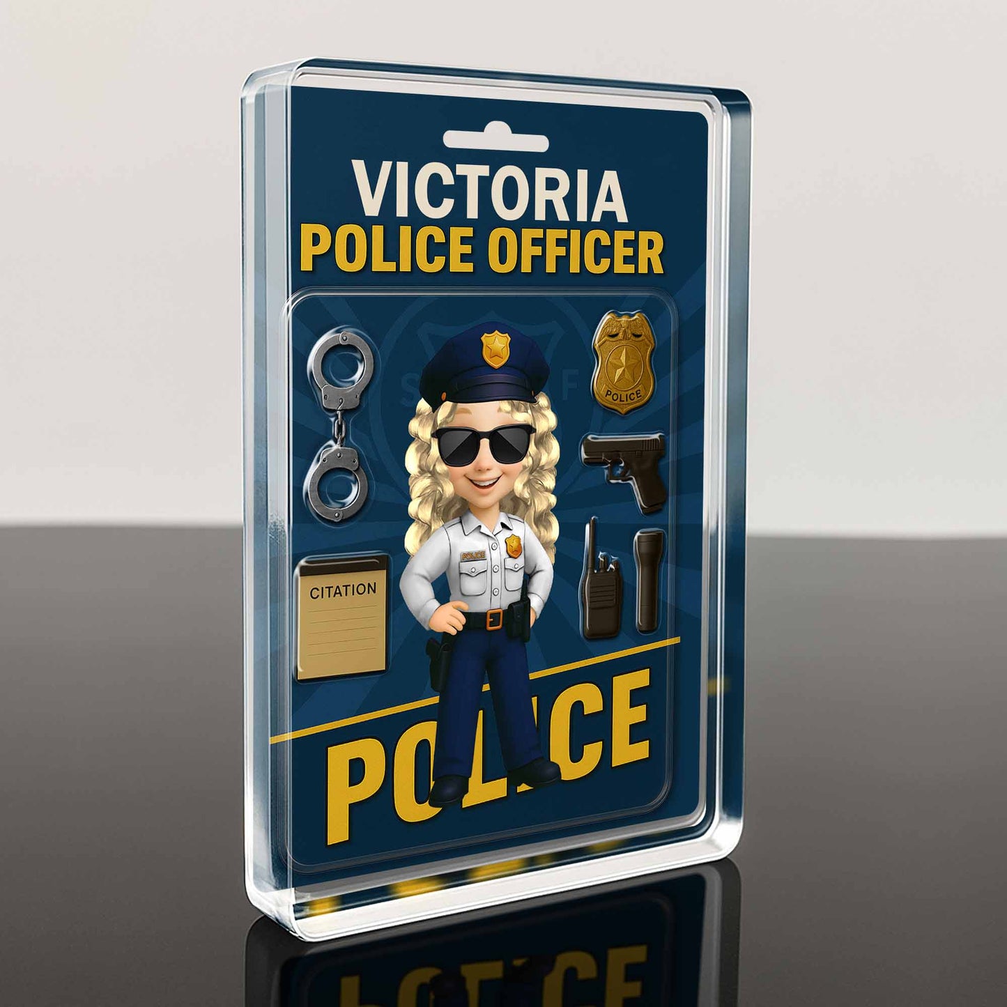 Create Your Custom Police Officer Cartoon Character, Police Badge and Handcuffs