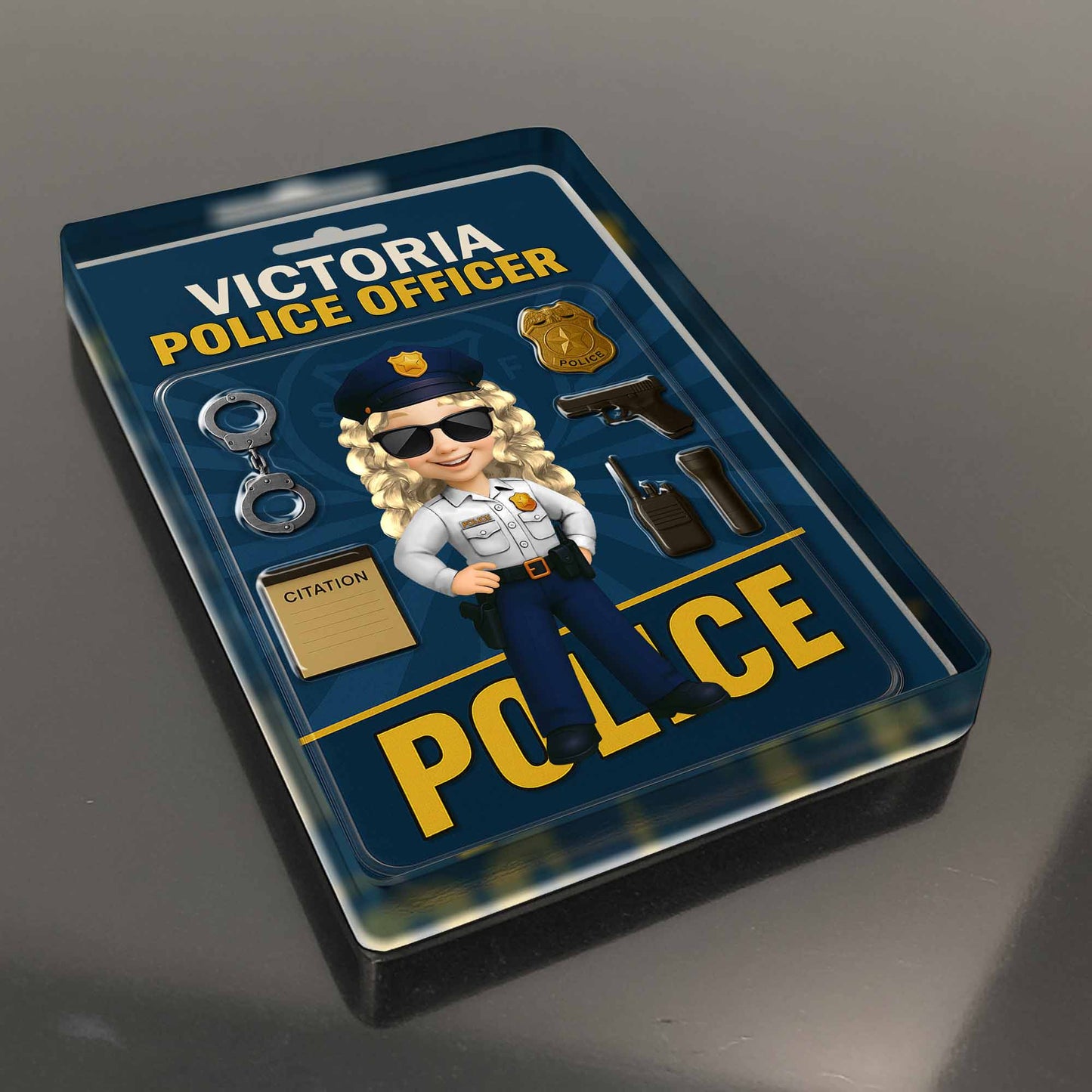 Create Your Custom Police Officer Cartoon Character, Police Badge and Handcuffs