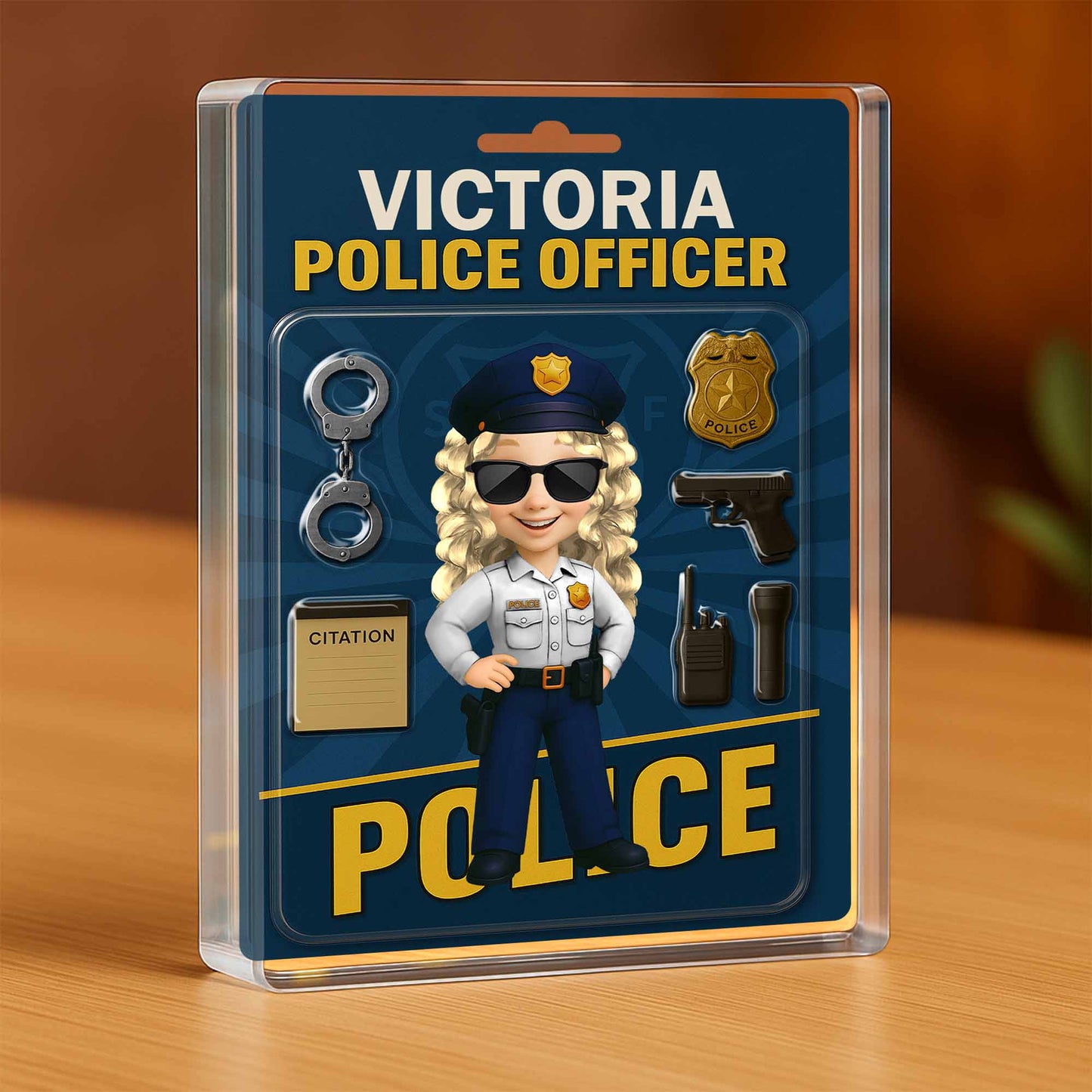 Create Your Custom Police Officer Cartoon Character, Police Badge and Handcuffs