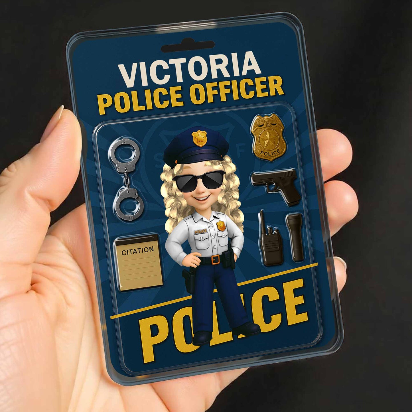 Create Your Custom Police Officer Cartoon Character, Police Badge and Handcuffs