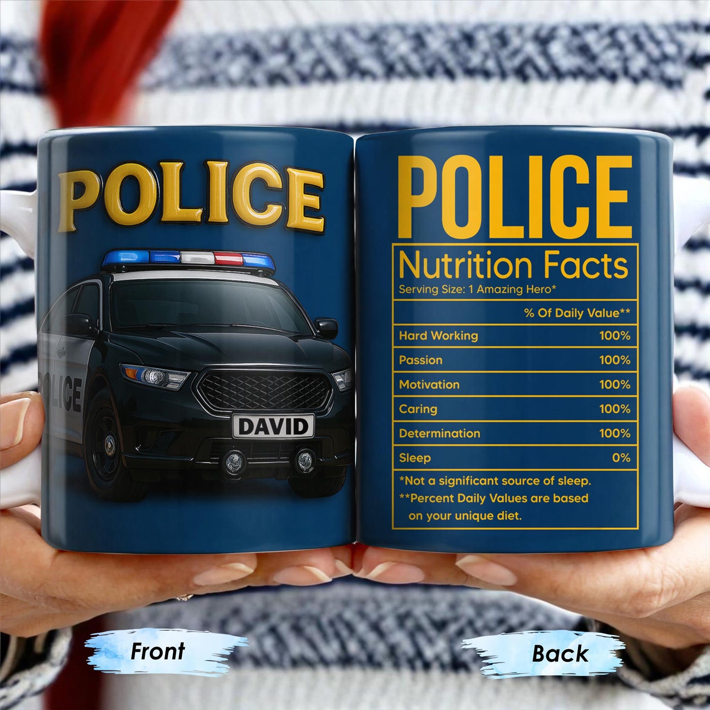 Police Nutrition Facts, Police Car And Police Badge