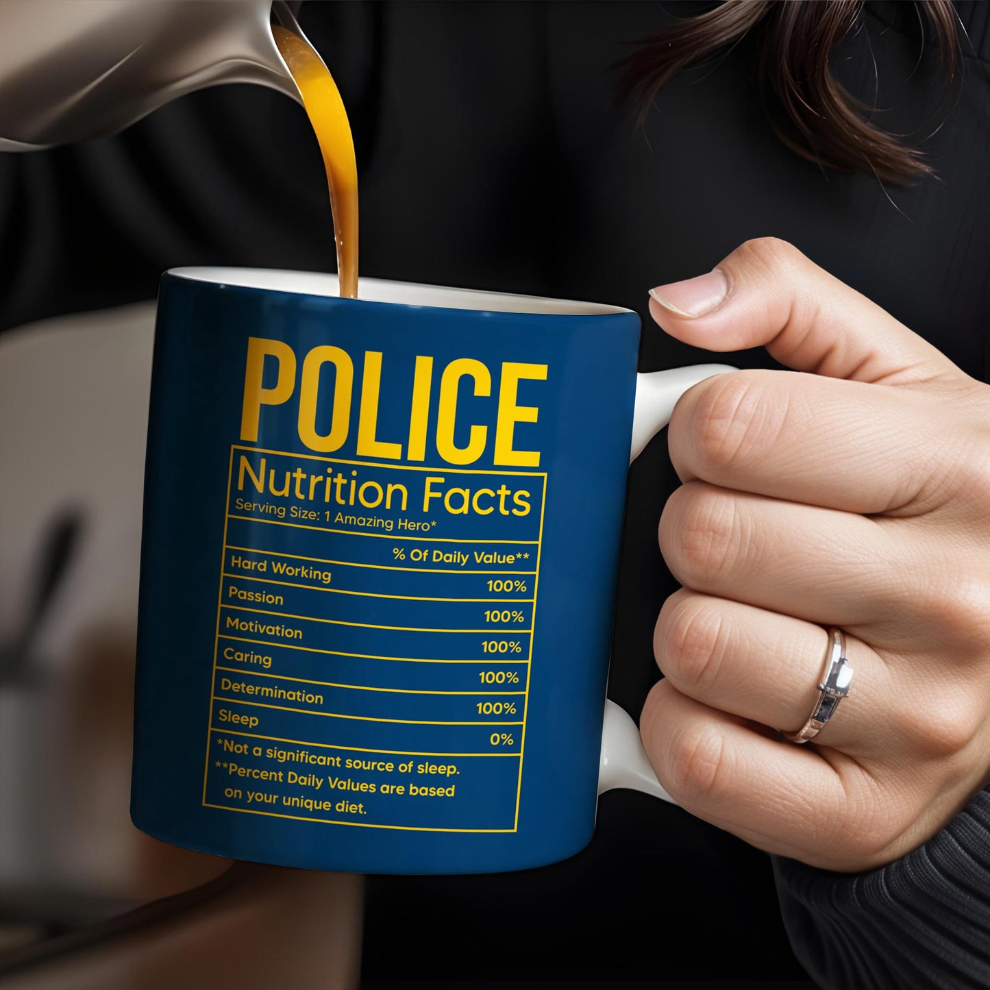 Police Nutrition Facts, Police Car And Police Badge
