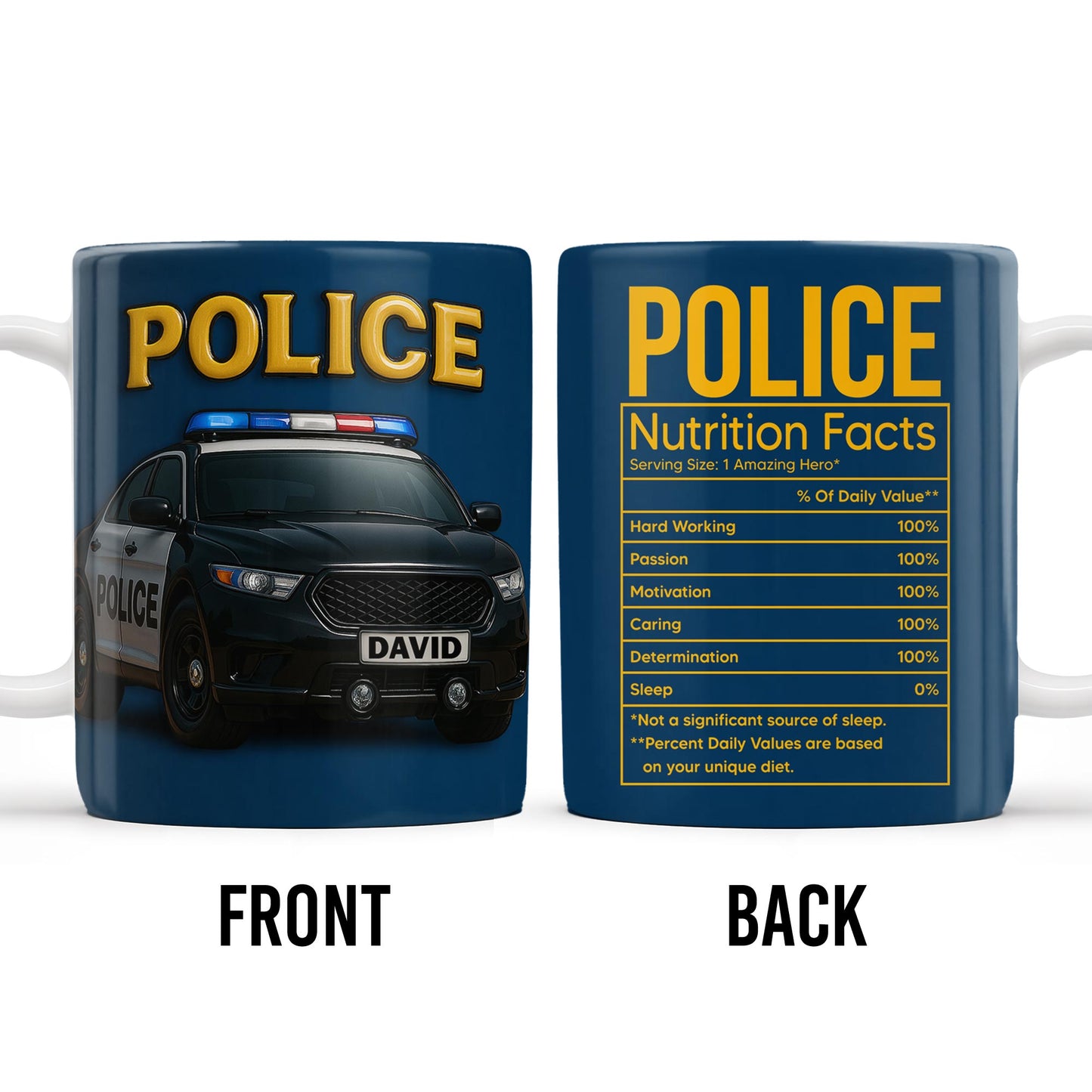 Police Nutrition Facts, Police Car And Police Badge
